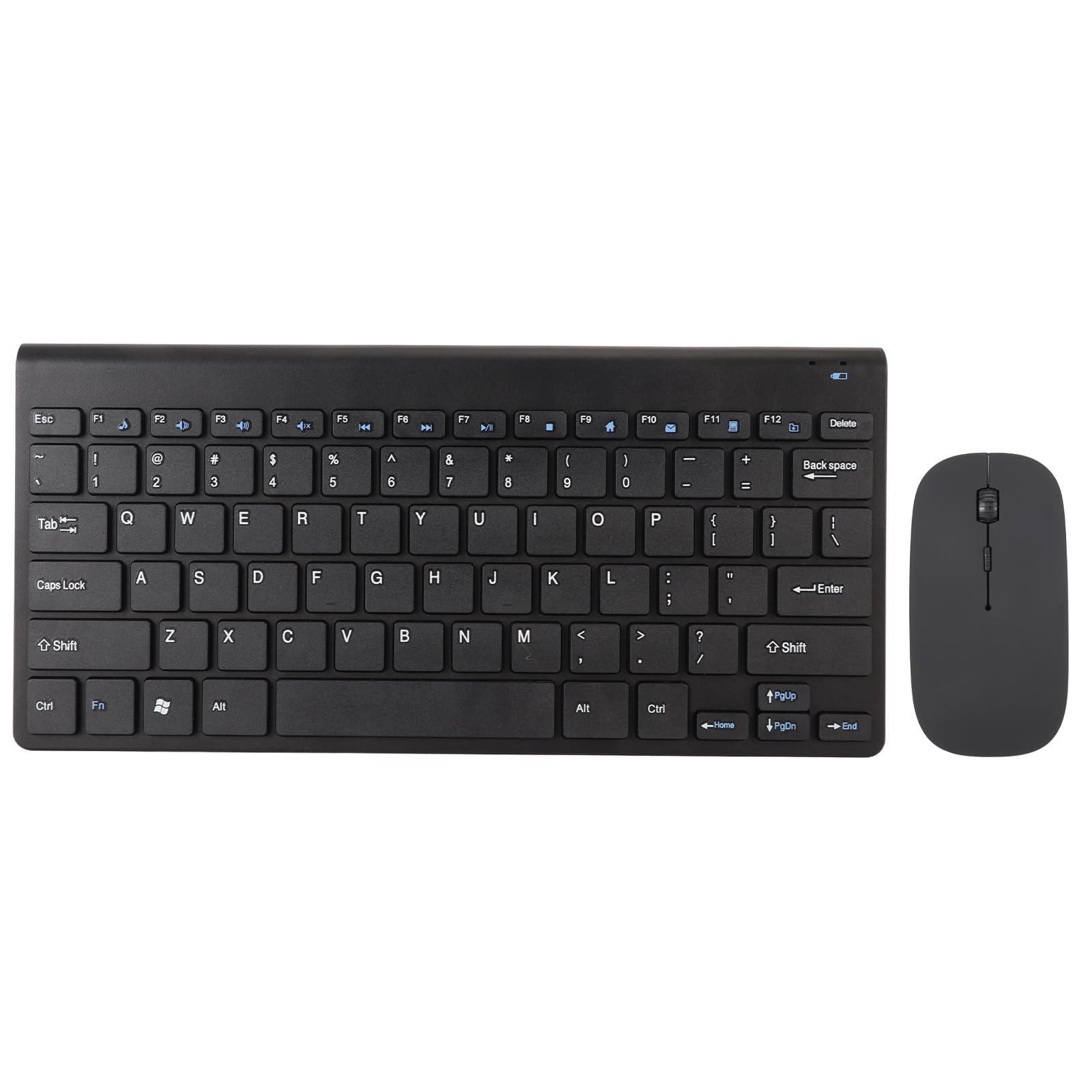 FOSA Keyboard Mouse Combo, Waterproof Keyboard and Mouse Set with LED Indicator for PC Laptop, Quiet and Ergonomic (black)