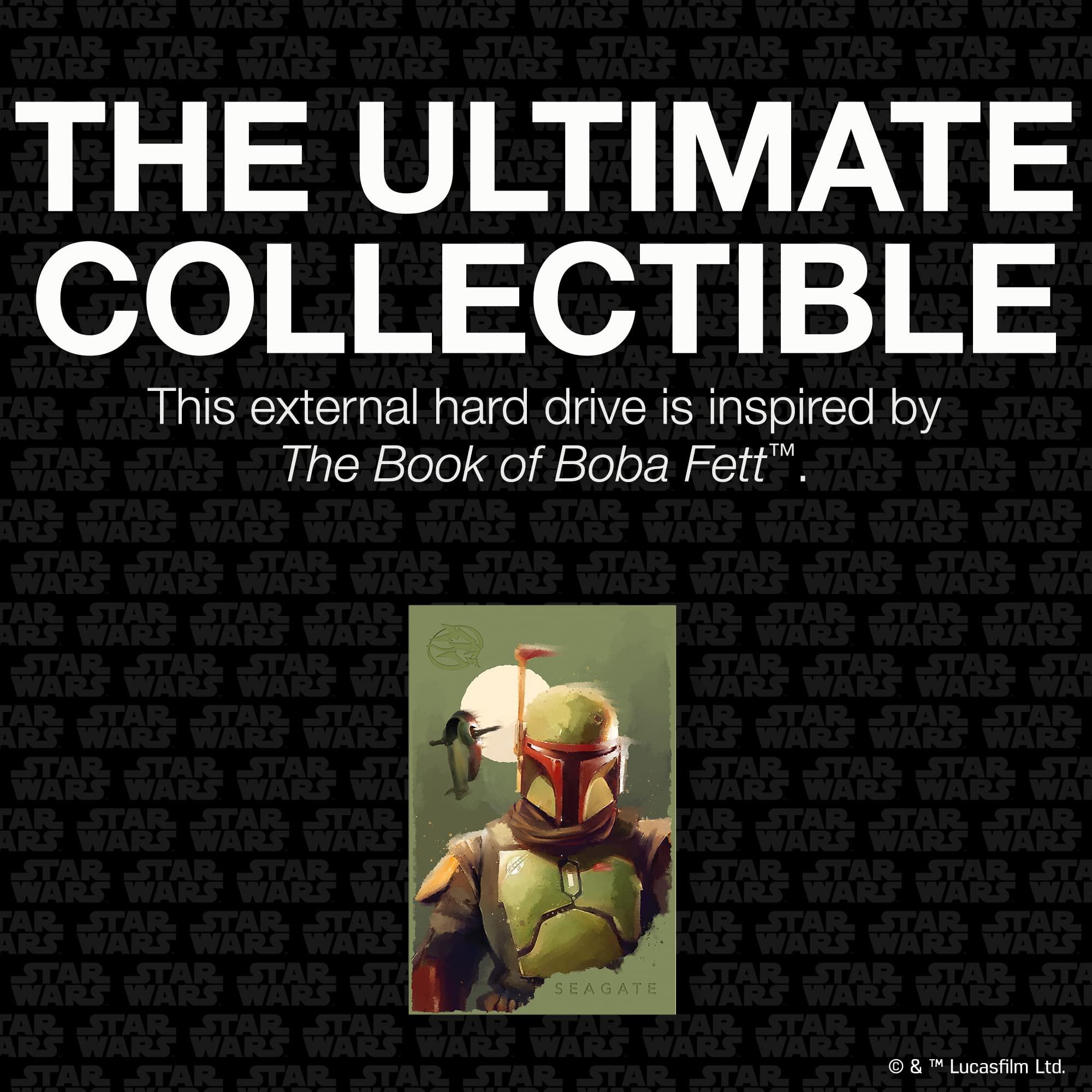 Seagate Seagate Boba Fett Drive Special Edition FireCuda External Hard Drive 2TB Officially-Licensed - 2.5 Inch USB 3.2 Gen 1 Red LED RGB lighting with Rescue Services (STKL2000406)