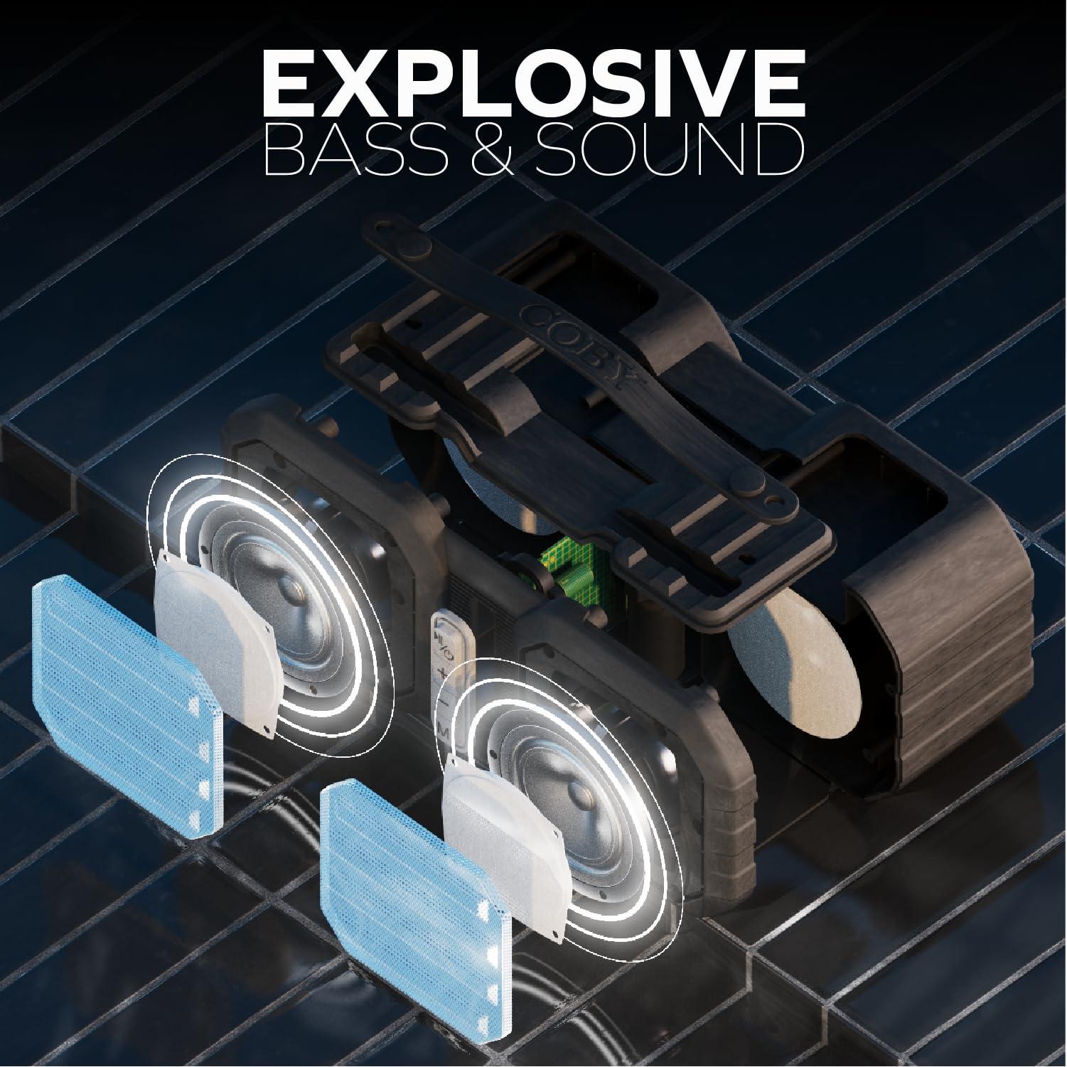 Coby Coby Ranger Wireless Bluetooth Speaker, 20-HR Battery, IPX7 Waterproof Blue Tooth Speakers, Drop Proof, Stereo Sound, Aux & USB Port, TF Card Slot, Portable Speaker Bluetooth 5.3