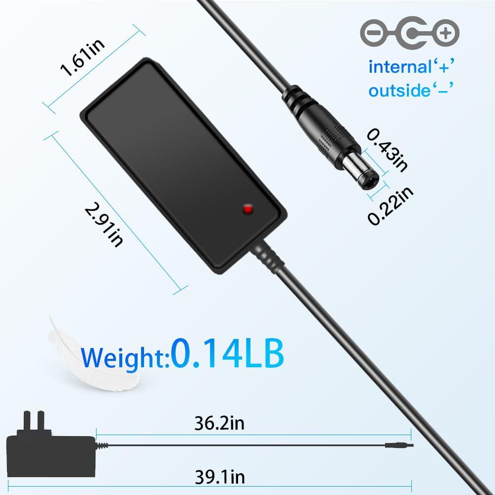 MTDZKJG 9V 1A Power Supply Adapter 100-240V AC to DC 9V Power Adapter 9Volt 1Amp 0.5A Converter Transformer with 5.5x2.5mm 2.1mm