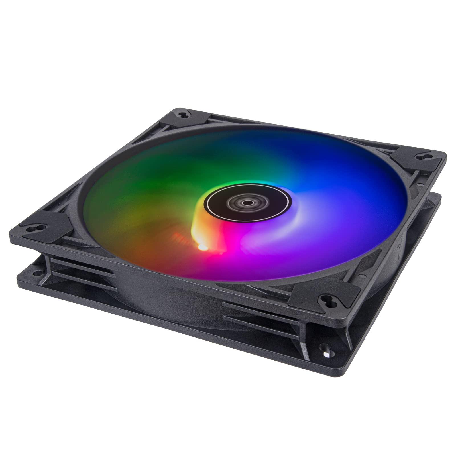SilverStone Technology SilverStone Technology Vista 140 ARGB Performance Enhanced 140mm PWM Fan with Addressable RGB (ARGB), SST-VS140B-ARGB