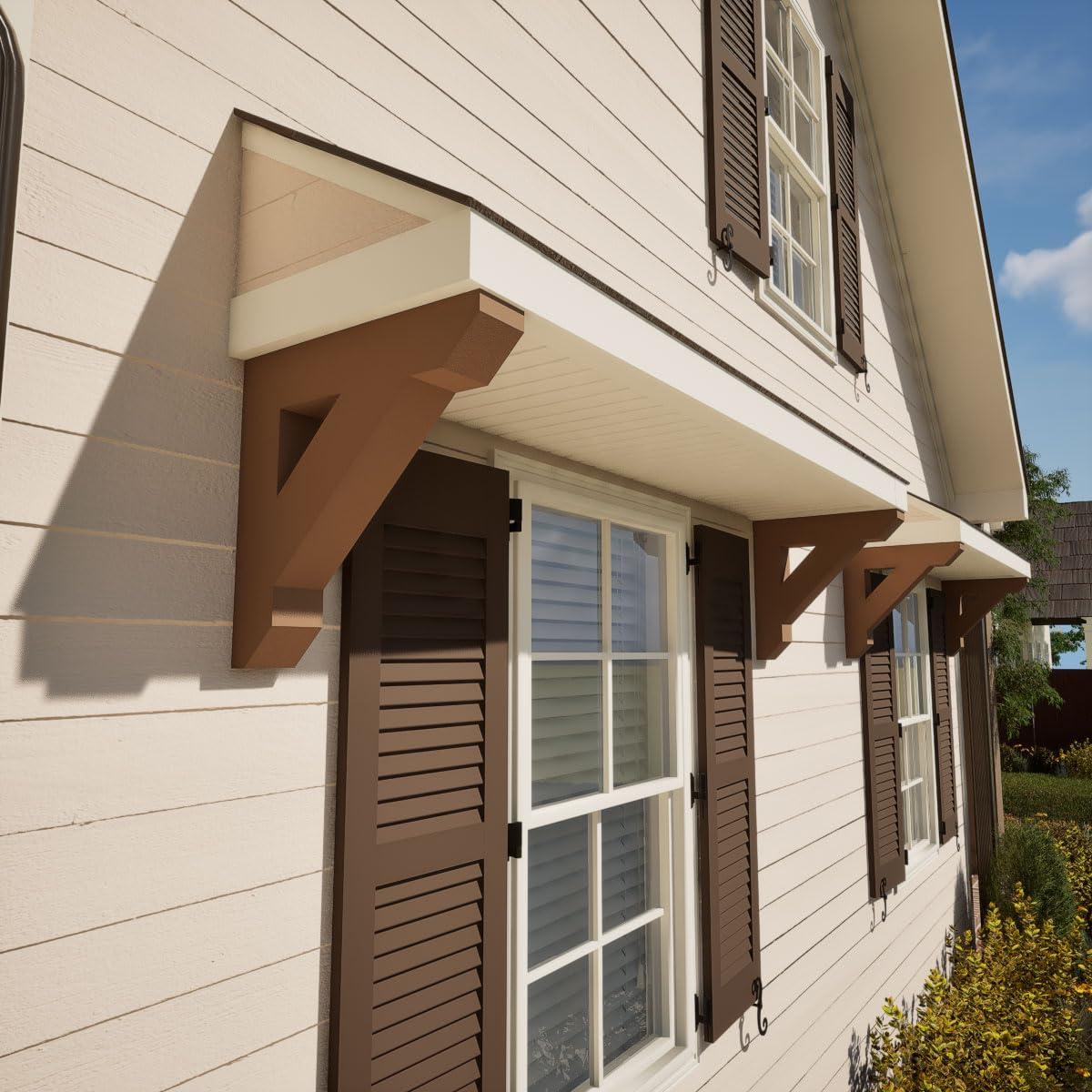 Ekena Millwork Ekena Millwork BKT04X16X24TRA06SDF Traditional Slat Bracket, 16\"D x 24\"H, Rough Sawn Douglas Fir