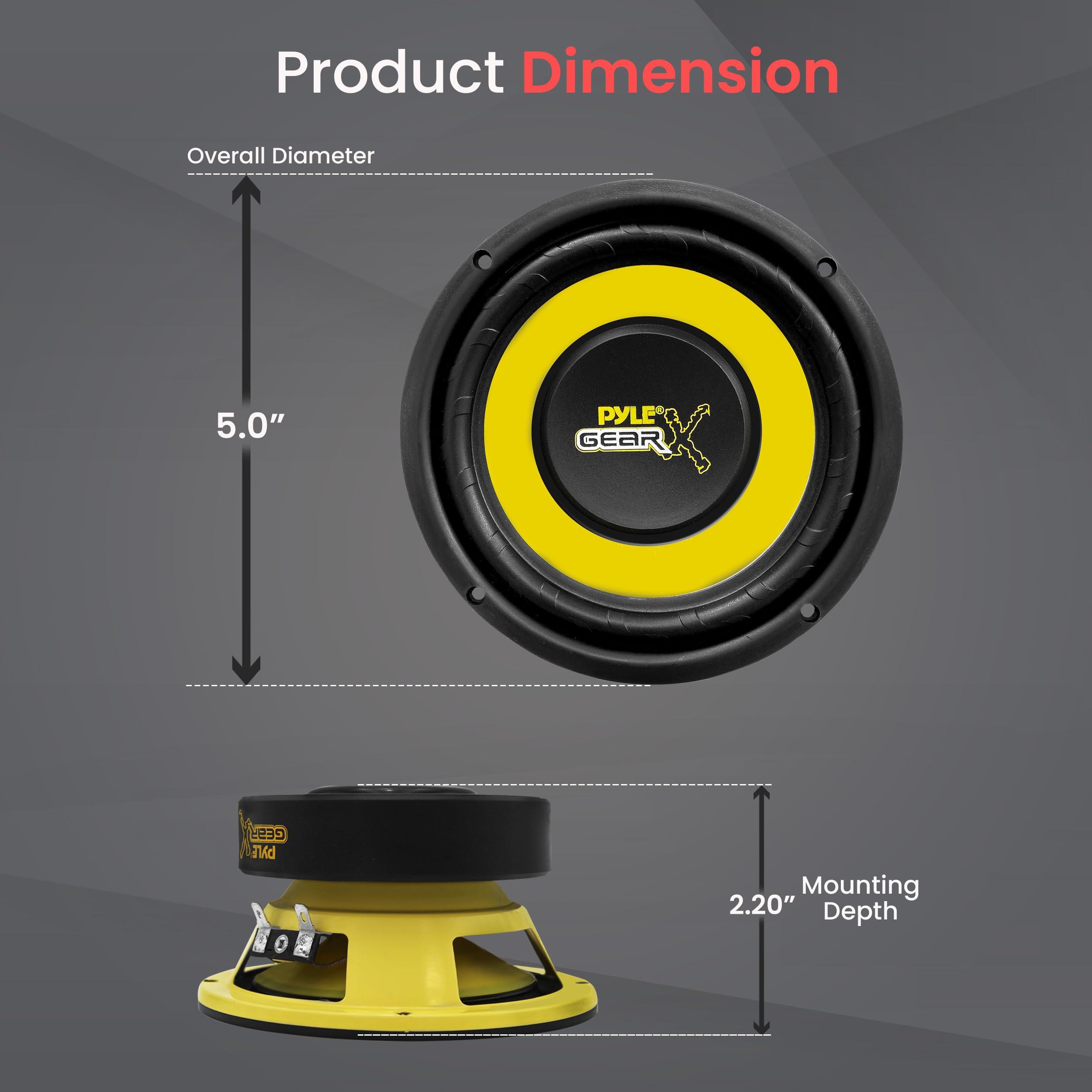 Pyle Pyle Car Mid Bass Speaker System - Pro 5 Inch 200 Watt 4 Ohm Auto Mid-Bass Component Poly Woofer Audio Sound Speakers For Car Stereo w/ 30 Oz Magnet Structure, 2.2 Mount Depth Fits OEM - PLG54