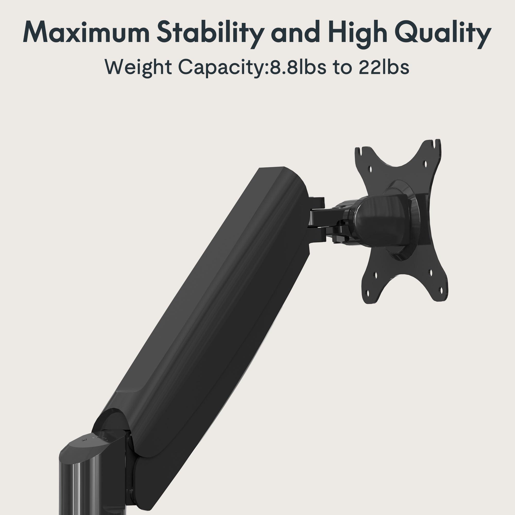 FLEXISPOT FlexiSpot Dual Monitor Stand for Desk Adjustable Spring Monitor Arm Desk Mount Hold up to 3.3 to 11lbs Vesa Dual Monitor Mount with C Clamp for 10 to 27 Inch Computer Screens