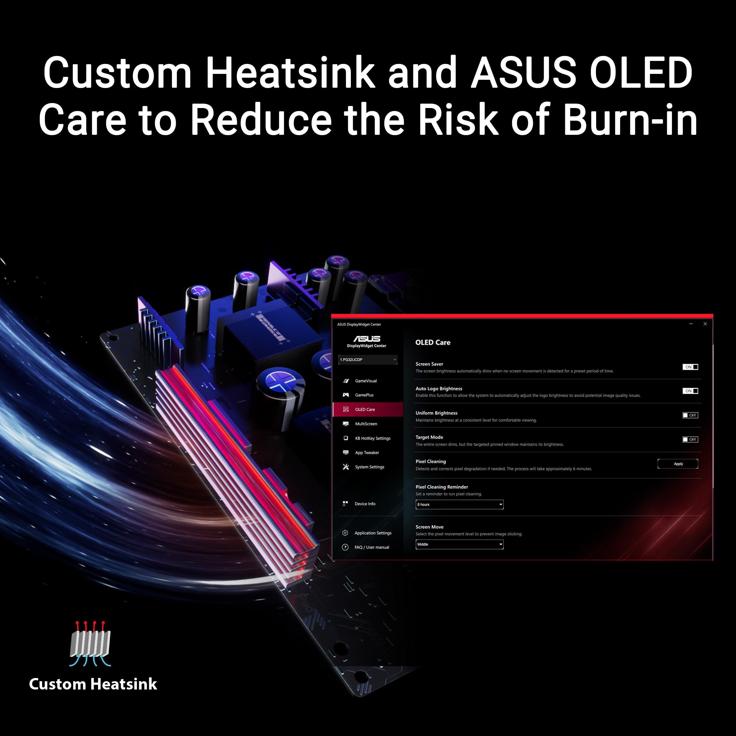 ASUS ASUS ROG Swift 32 4K OLED Gaming Monitor (PG32UCDP) - WOLED, Dual Mode (4K 240Hz, FHD 480Hz), 0.03ms, G-SYNC Compatible, Custom Heatsink, AI Gaming, 99% DCI-P3,True 10-bit, USB-C 90W, 3yr Warranty