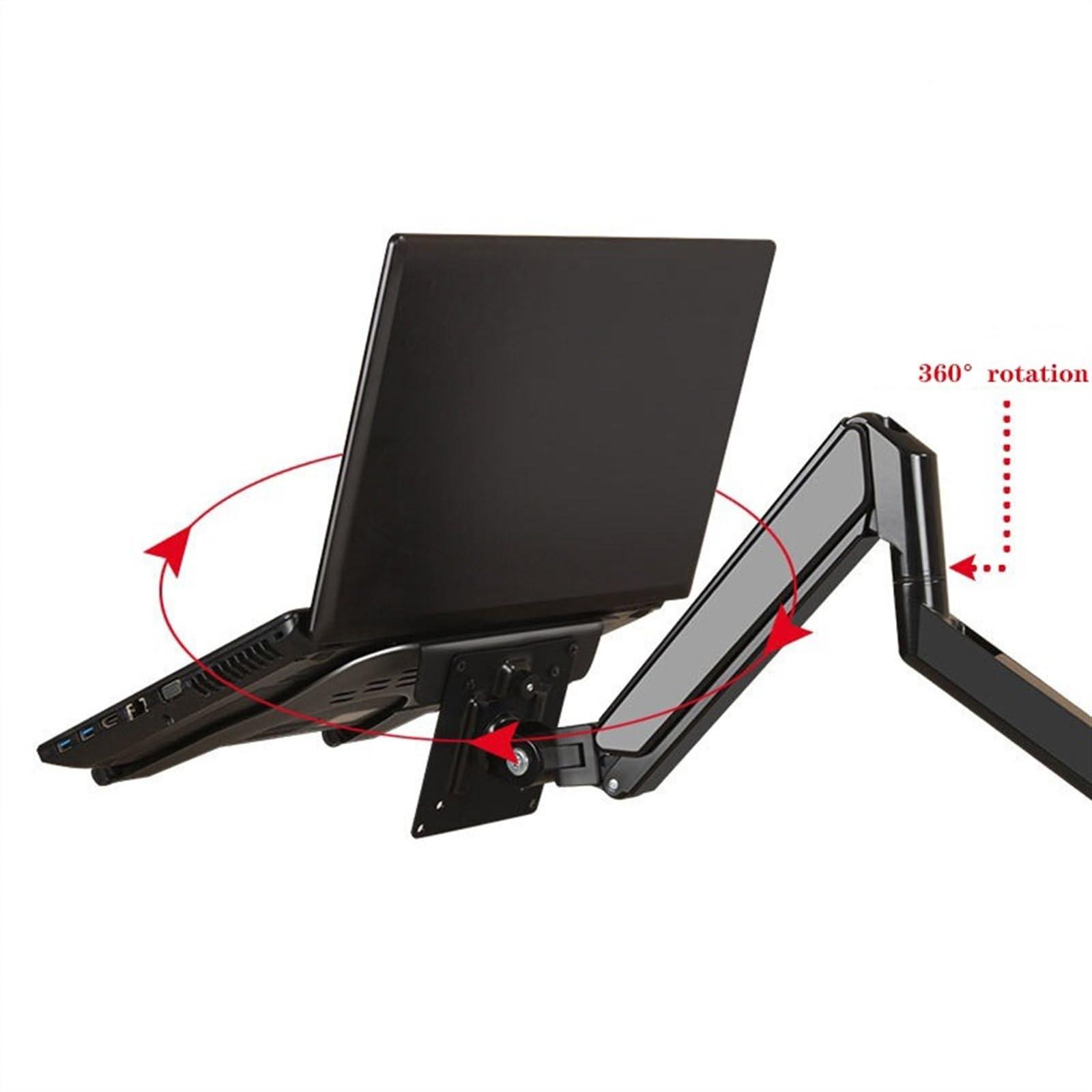 GJAGXQ GJAGXQ Monitor Arm, Laptop Arm Mount for Desk Holds 4.4-19.8lbs, 2 in 1 Adjustable Gas Spring Arm Single Monitor Desk Mount with Tray for 17\"-30\" Screens or 10\"-16\" Laptops,for Laptop, Computer ec