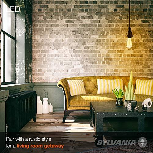 LEDVANCE SYLVANIA ST19 LED Bulb, 40W Equivalent Efficient 3.5W, Dimmable, 13 Years, 450 Lumens, 2700K, Soft White, Clear Finish - 1 Pack (74588)