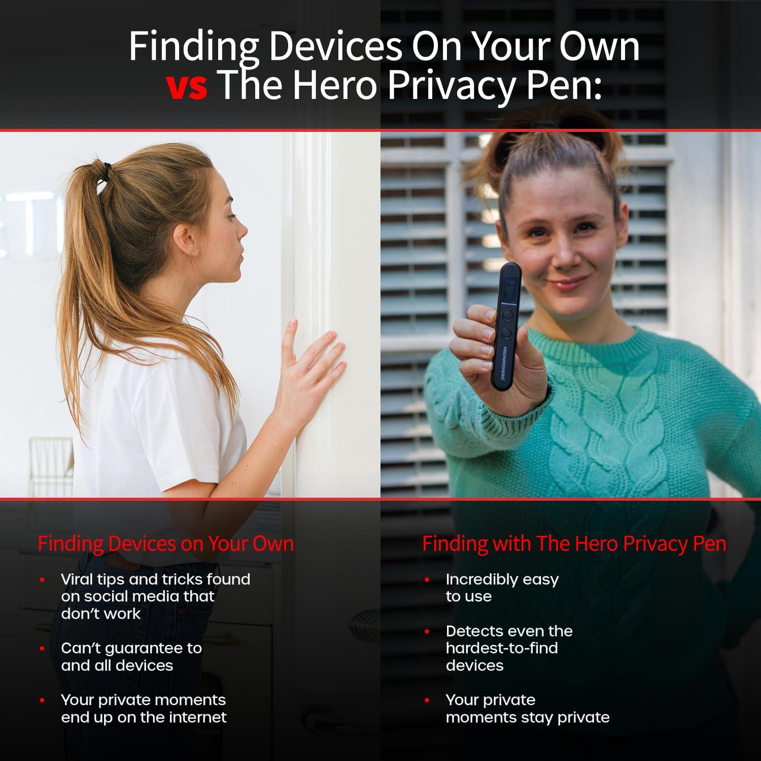 Prepared Hero Prepared Hero Privacy Pen - 5 Pack - Hidden Camera Detector - GPS Tracker Detector - Listening Device Detector - Bug Sweeper - Spy Camera Finder - Hidden Camera Detector for Travel