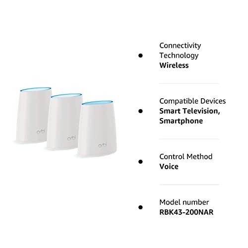 NETGEAR NETGEAR Orbi Whole Home Mesh WiFi System  3 Pack Route r& 2 Mini satellite extenders RBK43 (Renewed)