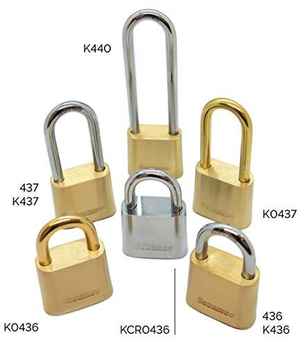CCL Security Products Sesamee K0437 4 Dial Bottom Resettable Combination Brass Padlock with 2-1/4-Inch Shackle and 10,000 Potential Combinations