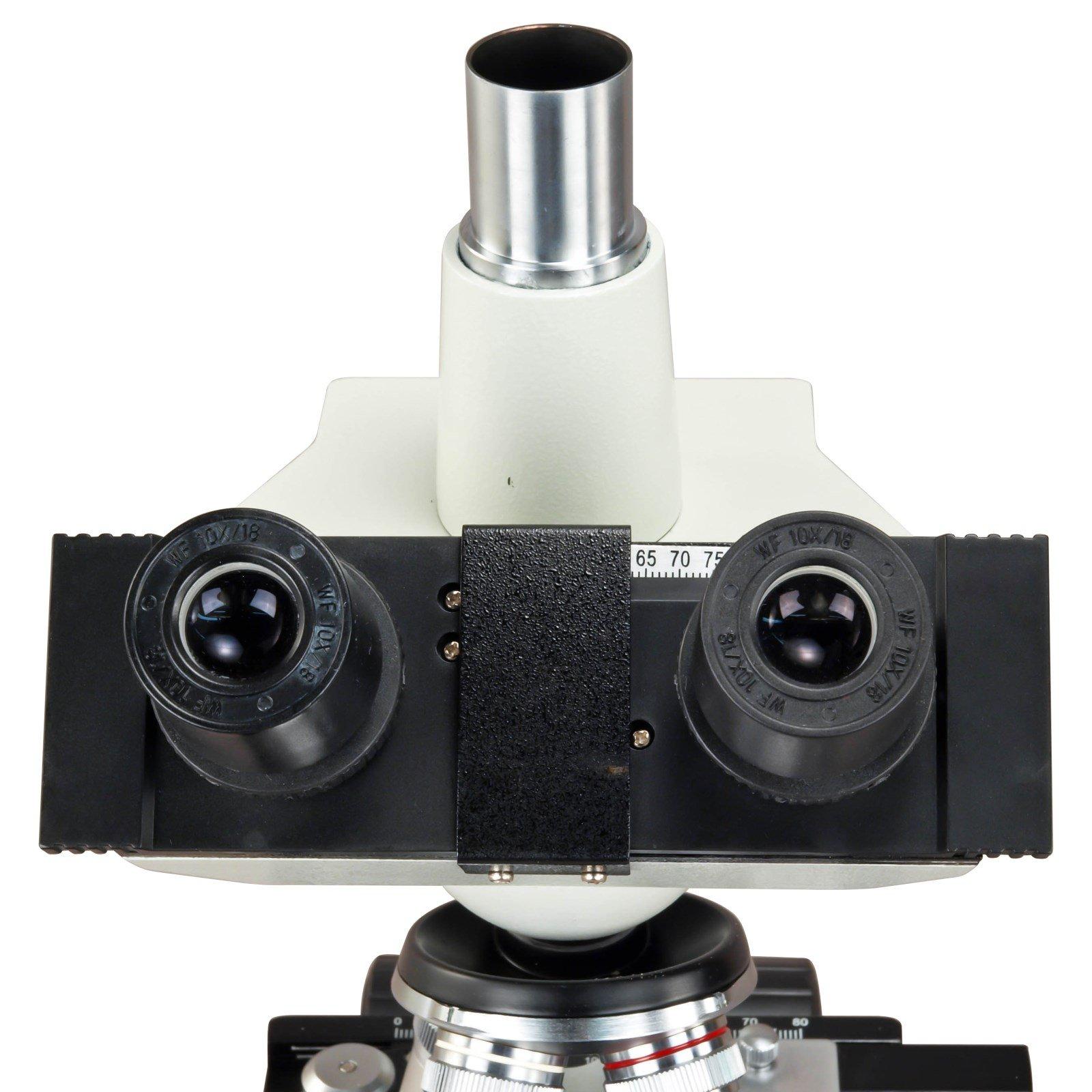 OMAX OMAX 40X-2500X LED Lab Trinocular Microscope + Slide Preparation Kit + Blank Slides + Covers + Lens Paper