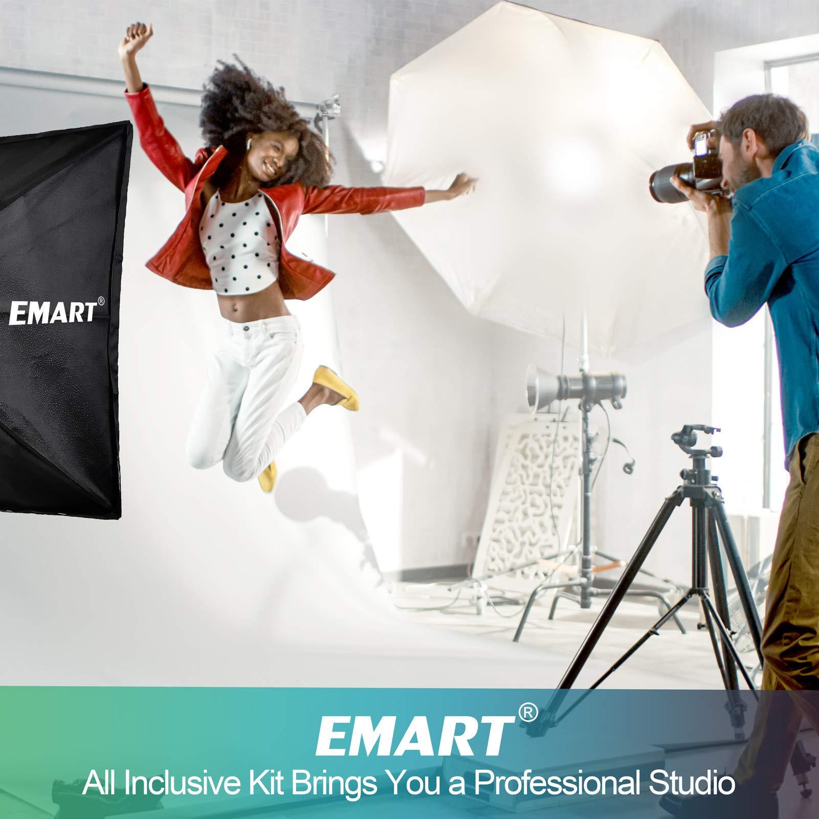 EMART EMART 8.5 x 10 ft Backdrop Support System, Photography Video Studio Lighting Kit Umbrella Softbox Set with 4X 105W & 4X 45W CFL Bulb Continuous Lighting for Photo Studio, Portrait and Video Shooting