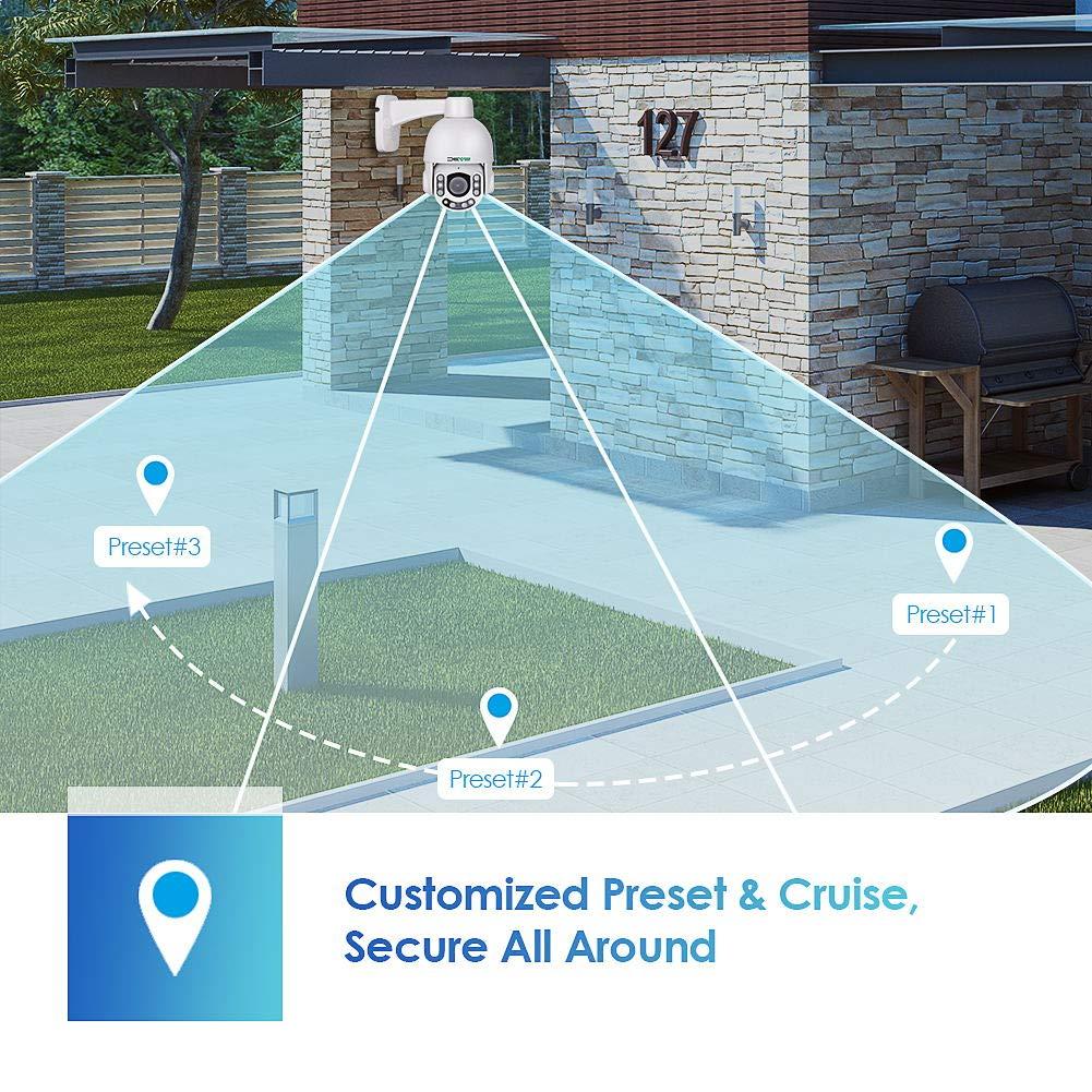 SV3C SV3C POE PTZ Security Camera Outdoor 5MP Auto Tracking 5X Optical Zoom Floodlight Color Night Vision IP Camera, 2-Way Audio, Metal Shell, RTSP, FTP, SD Card Record, PC, APP, Onvif Conformant, Wired