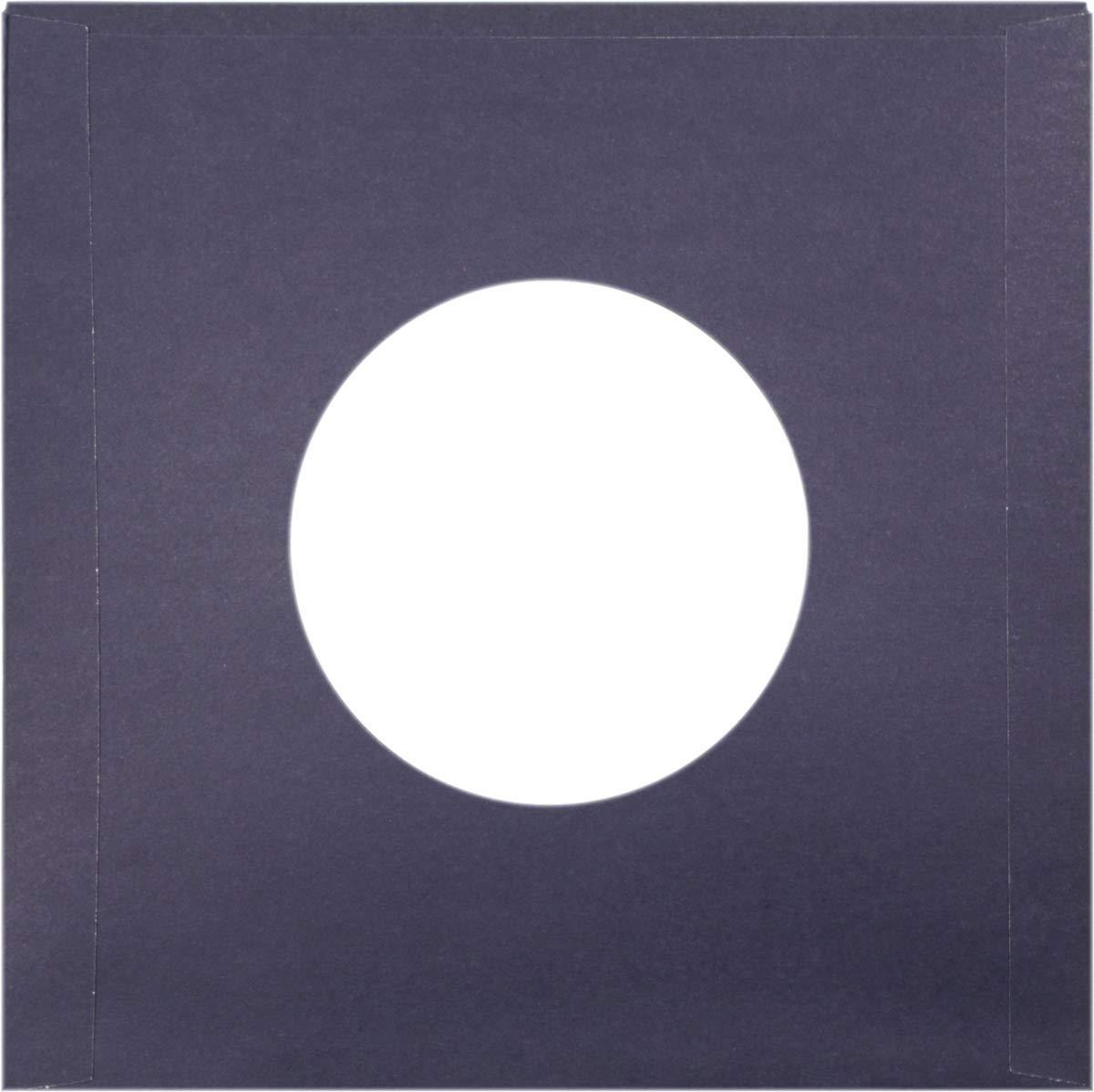 Square Deal Recordings & Supplies (100) 7" 45rpm Blue Vinyl Record Inner Sleeves - Archival Quality, Super Heavyweight 29# Paper with Hole - 07IWBL