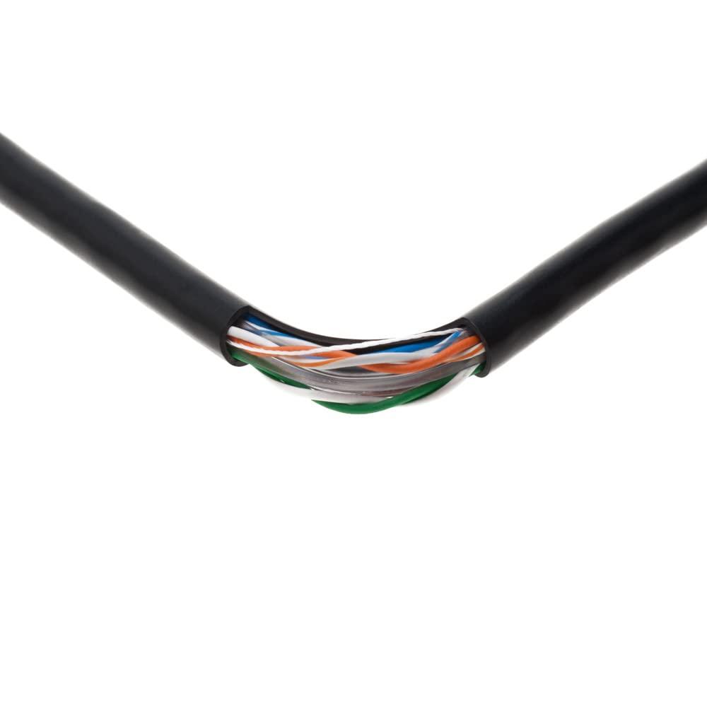 Cables Direct Online Cables Direct Online 500FT CAT6 Solid Cable 550Mhz Ethernet LAN UTP 23AWG RJ45 Network Copper Clad Aluminum Wire Bulk (Black)