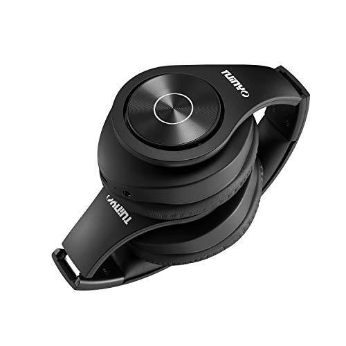 TUINYO TUINYO Wireless Headphones Over Ear, Bluetooth Headphones with Microphone, Foldable Stereo Wireless Headsetfor Travel Work TV PC Cellphone-Black
