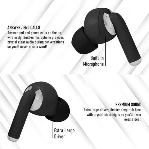 Gabba Goods GabbaGoods TrueBuds Chrome Wireless Earbuds, Bluetooth 5.3, 20Hrs Playtime, LED Power Display Charging Case,Touch Control, Voice Assisstant Compatible, Comfortable Secure Fit, Long Distance Connection
