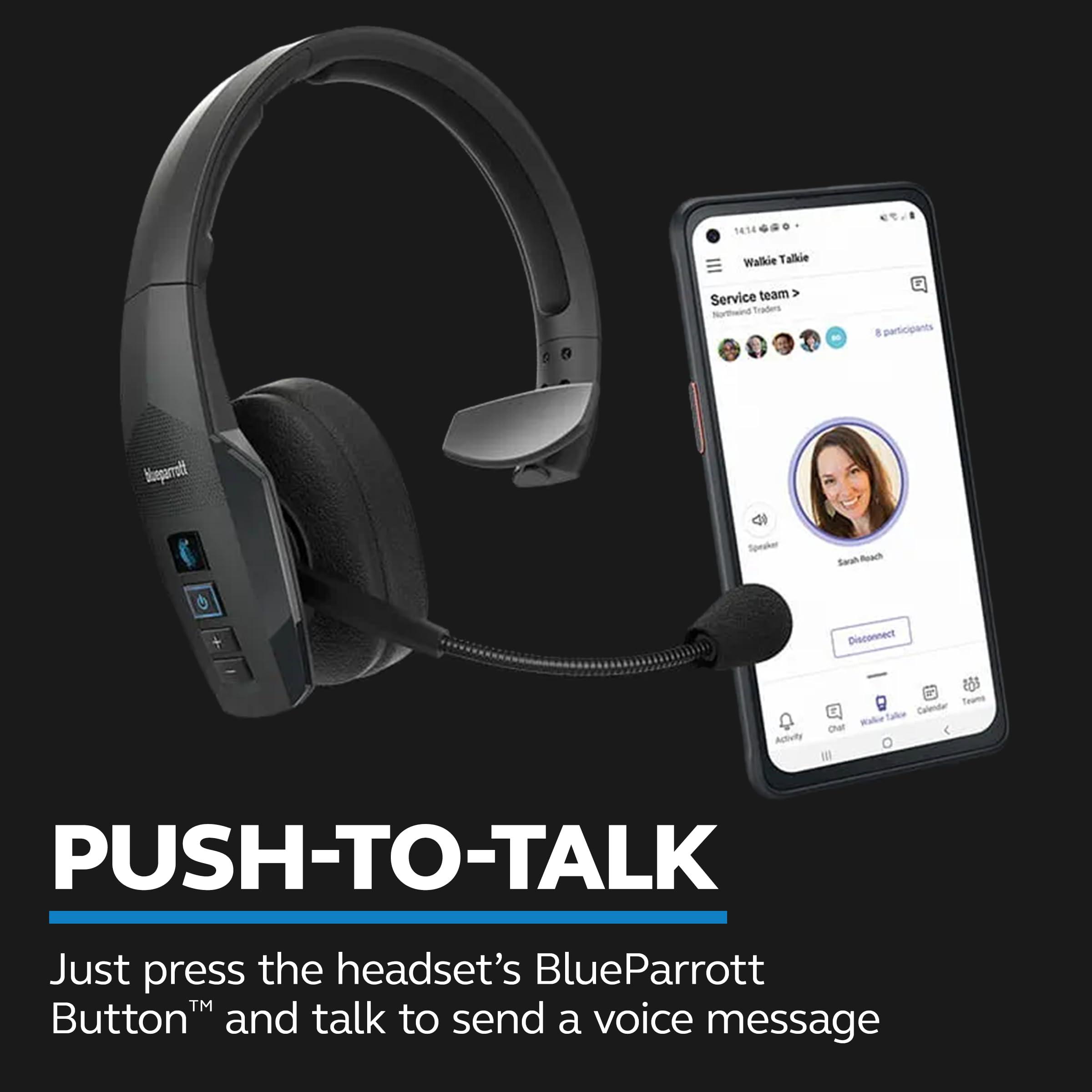 BlueParrott BlueParrott B450-XT Noise Cancelling Trucker Bluetooth Headset  Updated Design with Industry Leading Sound & Improved Comfort, Ideal for Anyone On The Go, Up to 24 Hours of Talk Time, Black
