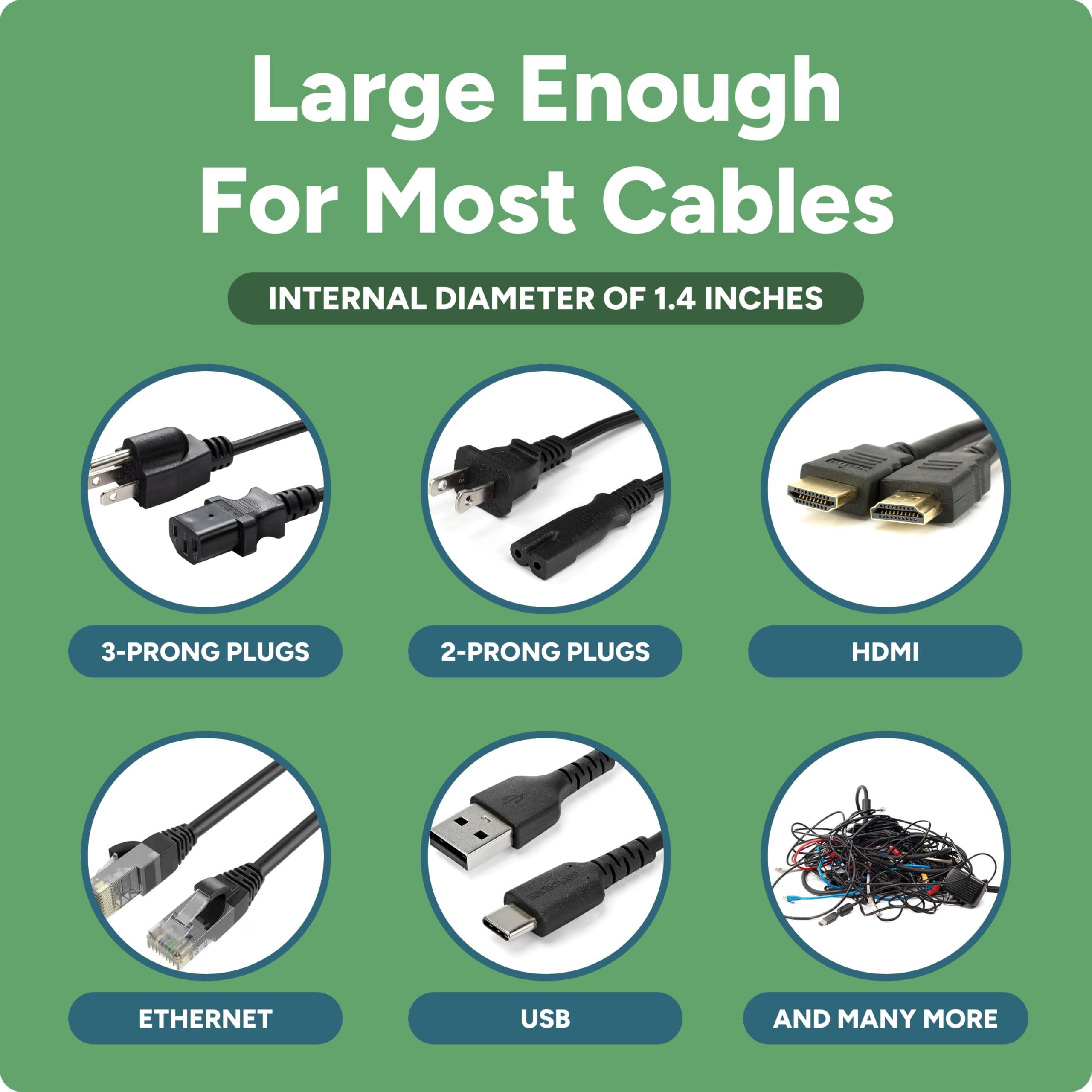 matterform Cable Pass Through Wall Port | Fits Cable Sizes up to 3-Prong Plug | Compatible with 3 5/8 - 5 1/4 Wall Thickness | Provides Solid Channel Through Wall (White)