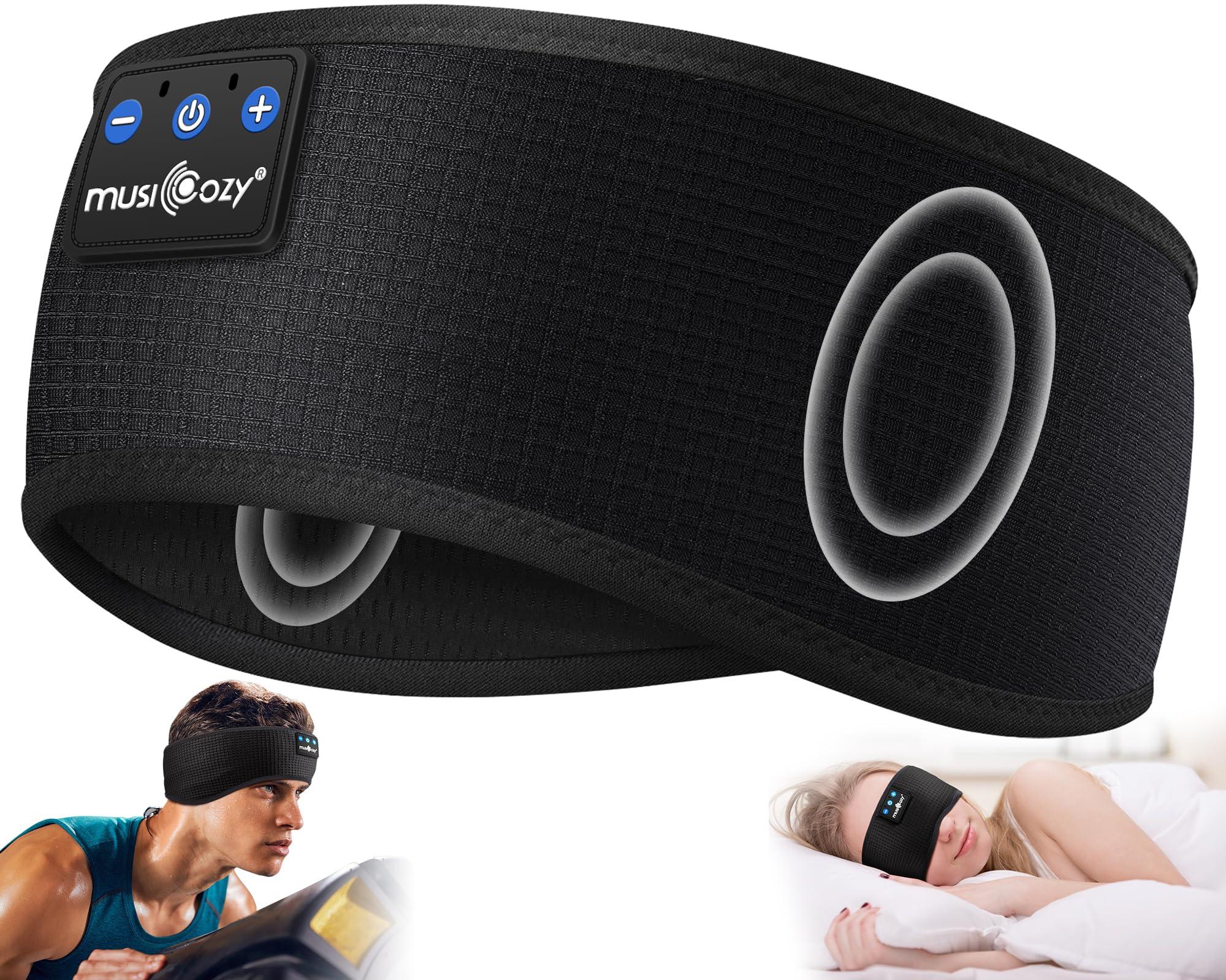 MUSICOZY MUSICOZY Sleep Headphones Bluetooth Headband, Sleep Mask With Bluetooth Sleep Headphones, Sports Sleeping Headphones Sleep Earbuds with Ultra-Thin HD Stereo Speakers Perfect for Insomnia Workout, Jogg