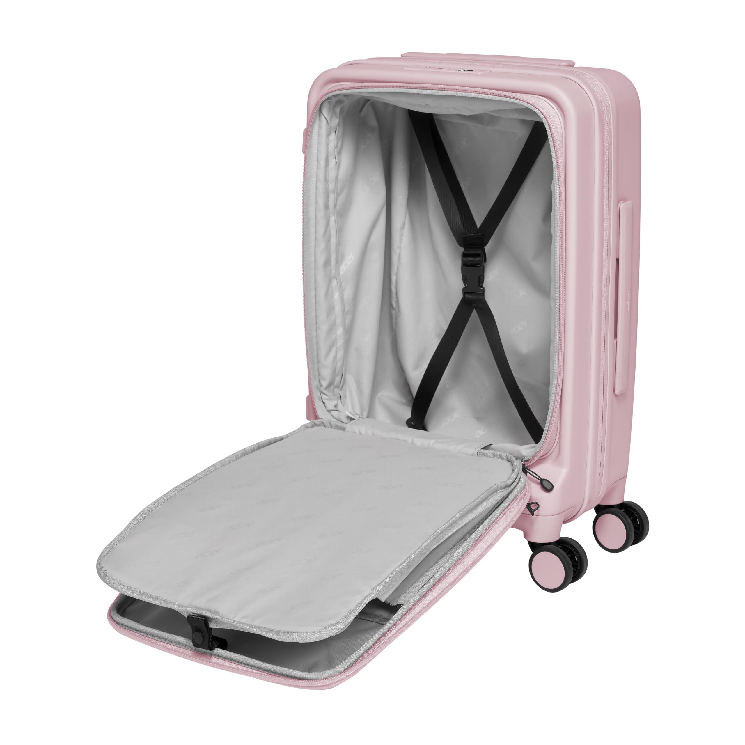 acer Acer Hardside Expandable Luggage Laptop Bag with Spinner Wheels, Pink