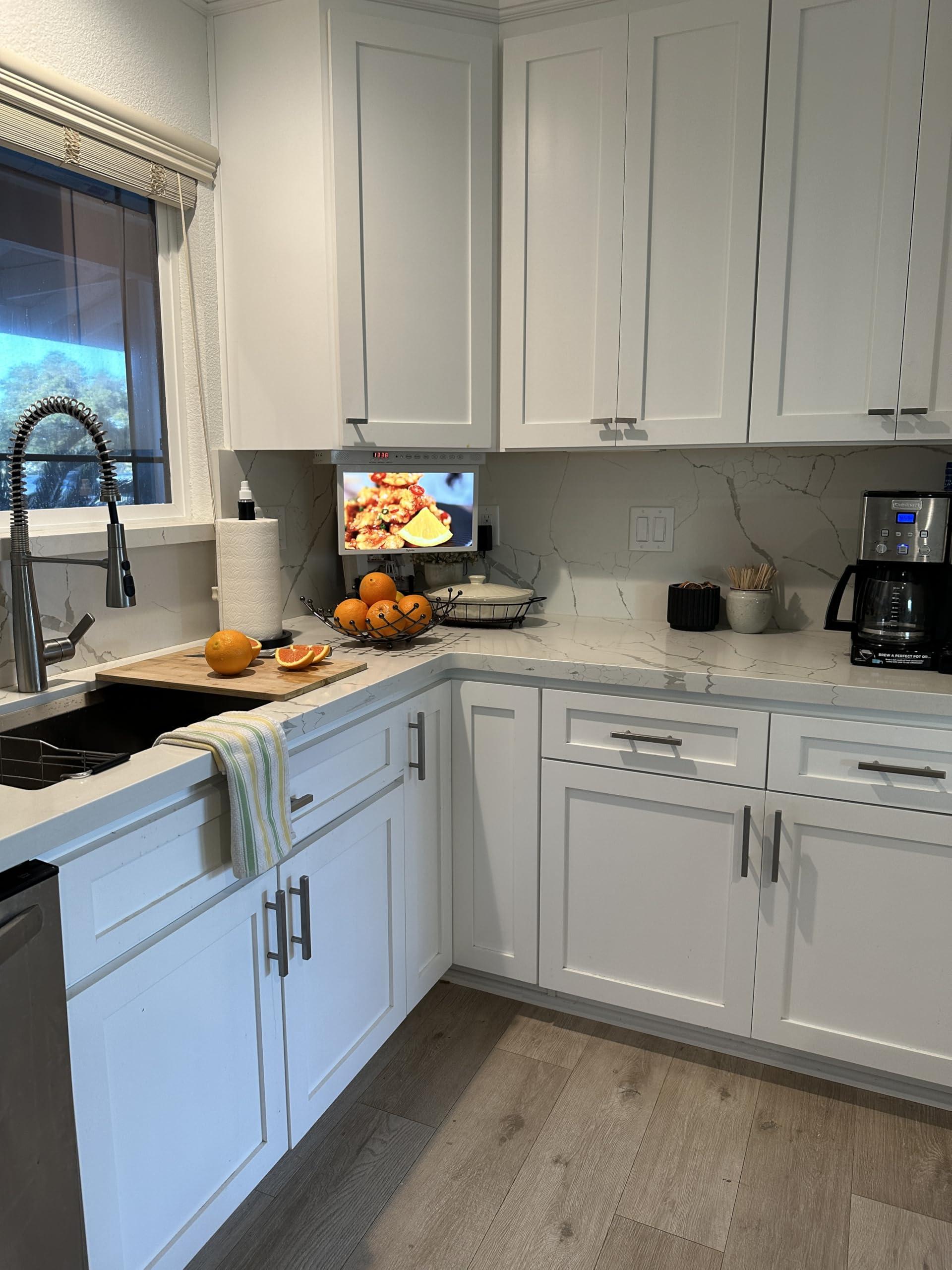 SYLVOX SYLVOX Kitchen TV,15.6 inch Under Cabinet TV, Televison for Kitchen, Smart TV Built-in APP Store, Support WiFi Bluetooth, 1080P Small TV for RV Camper, Bedroom, Boat