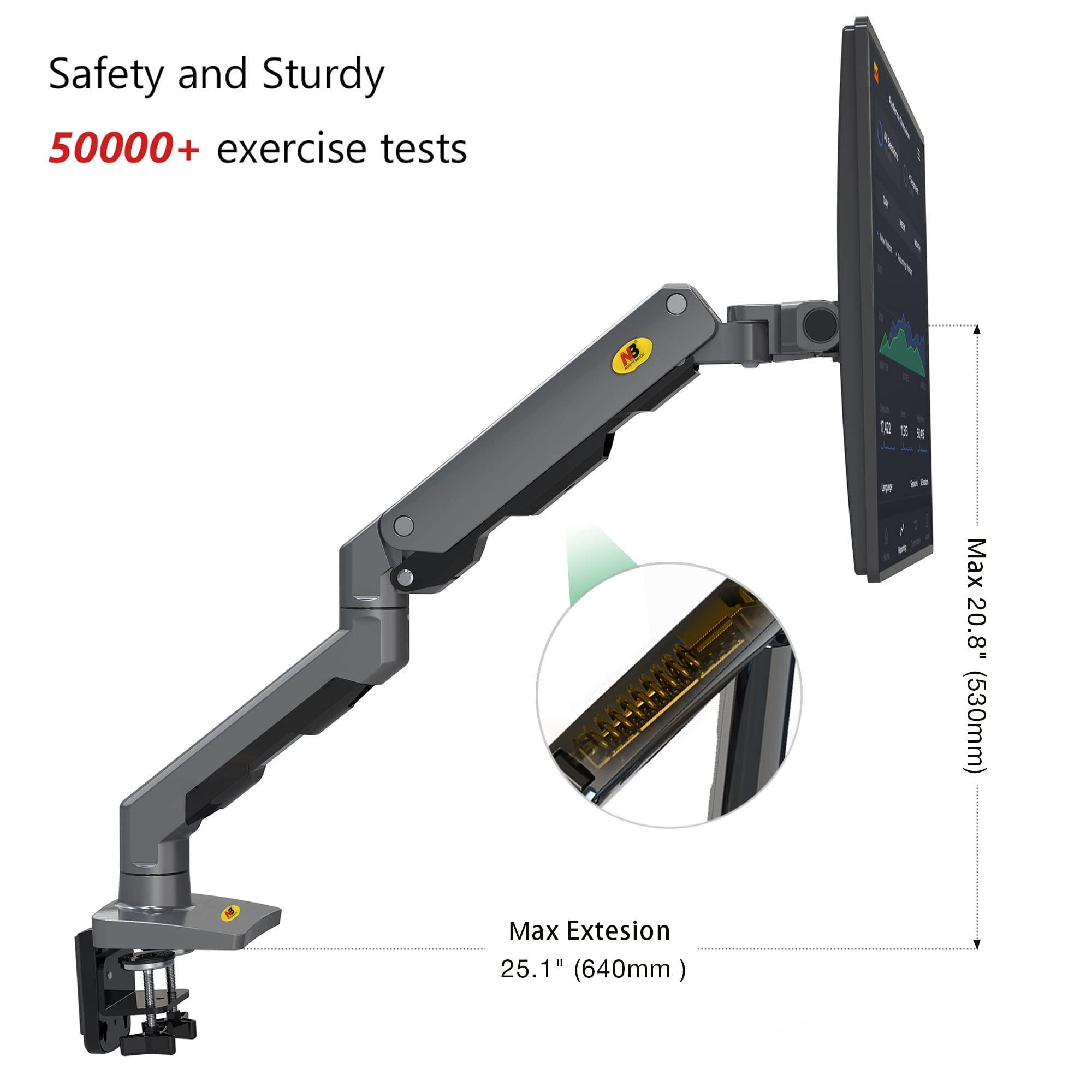 NB North Bayou NB North Bayou Heavy Duty Monitor Arm Desk Mount, Full Motion Monitor Stand Fit for 27\"-45\" Big Screen with Heavy Weight Capacity 11lbs-33lbs Gaming Monitor Stand G60
