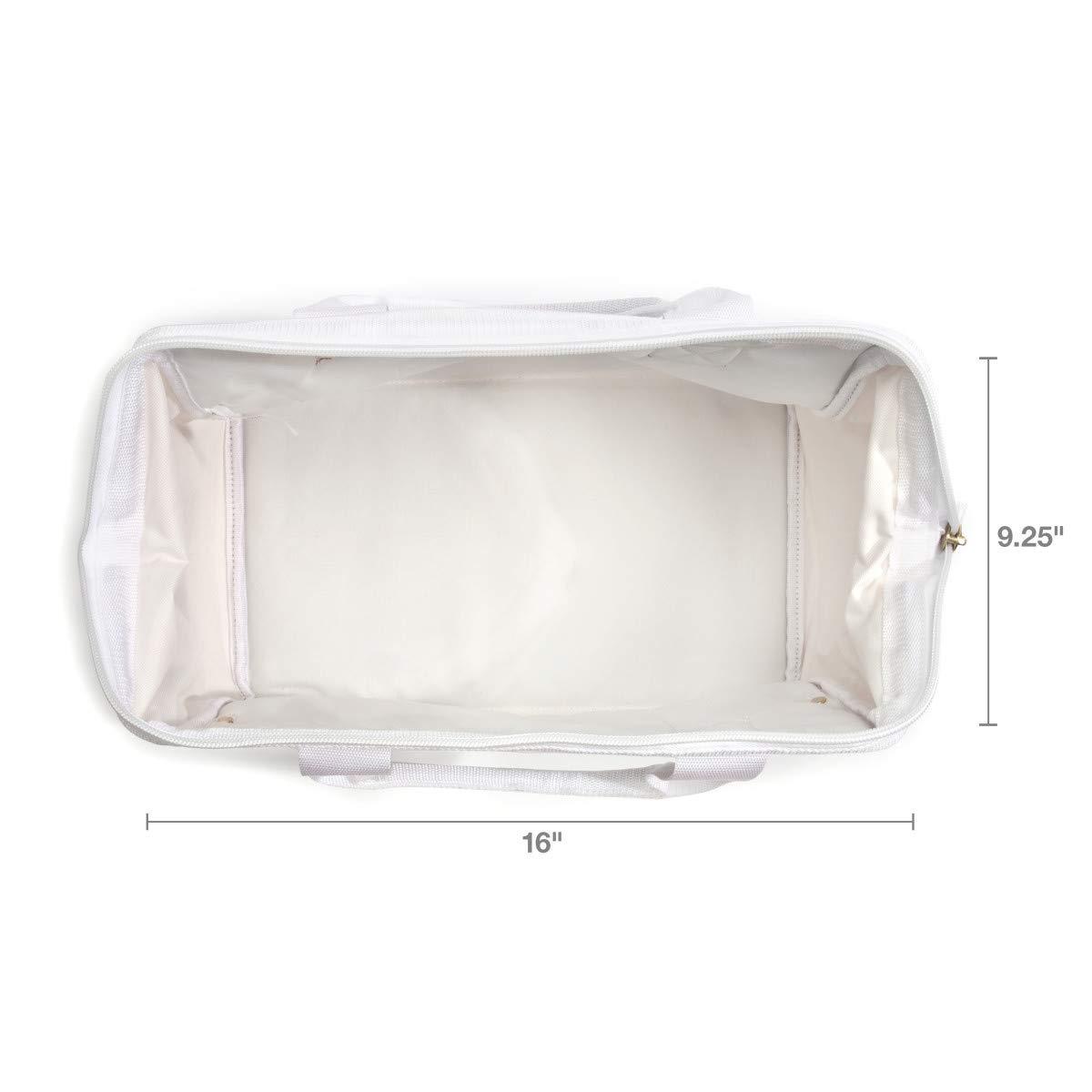 Dickies Work Gear Dickies 16-Inch Durable Canvas Work Bag for Painters, Carpenters, and Builders, Heavy-Duty Zipper, Reinforced Handles, Exterior Pockets, White