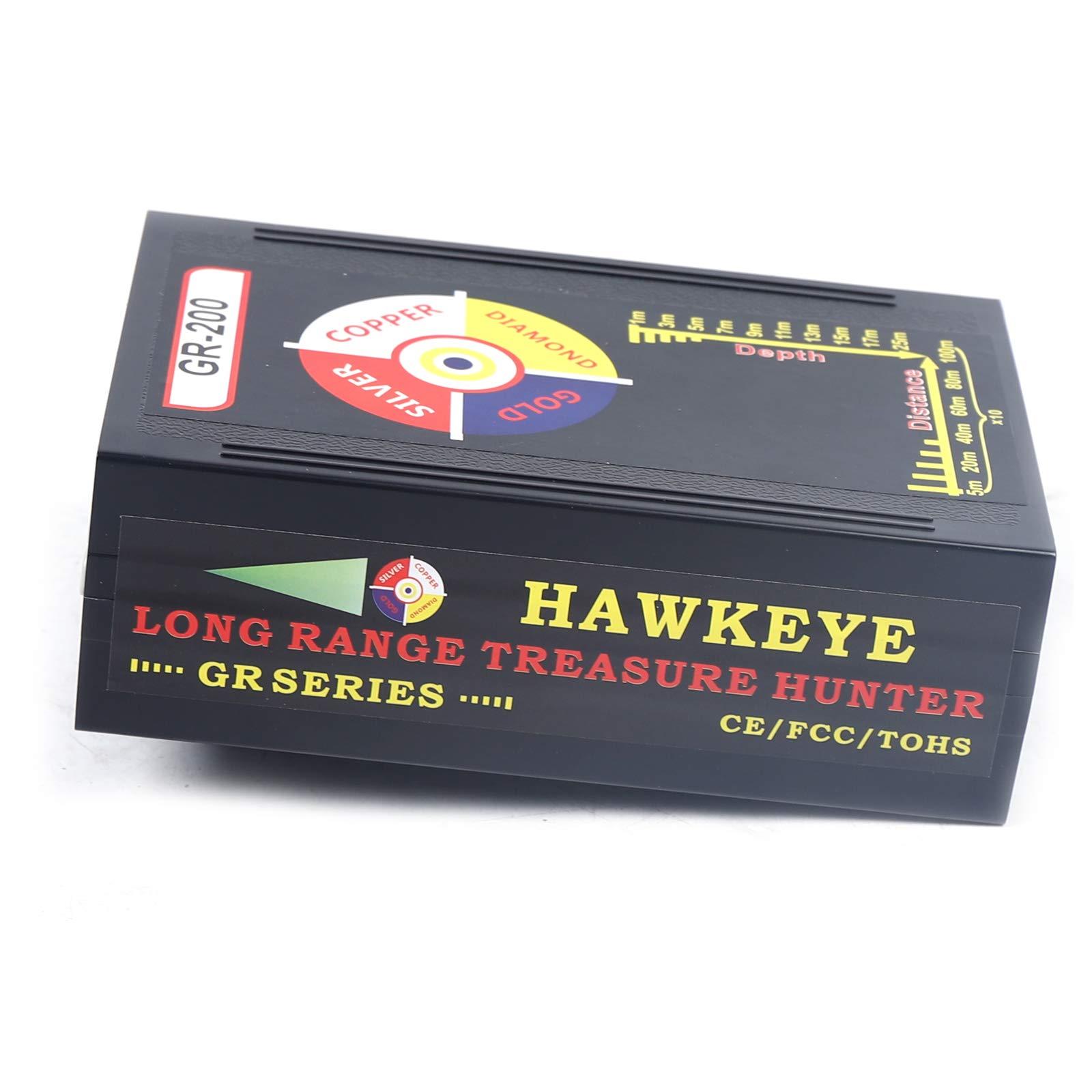 CNCEST CNCEST Gold Metal Detector Long Range Metal Finder Black Mini GR-100 Long Range King Detector Series for Gold Gem Minerals (GR-200)