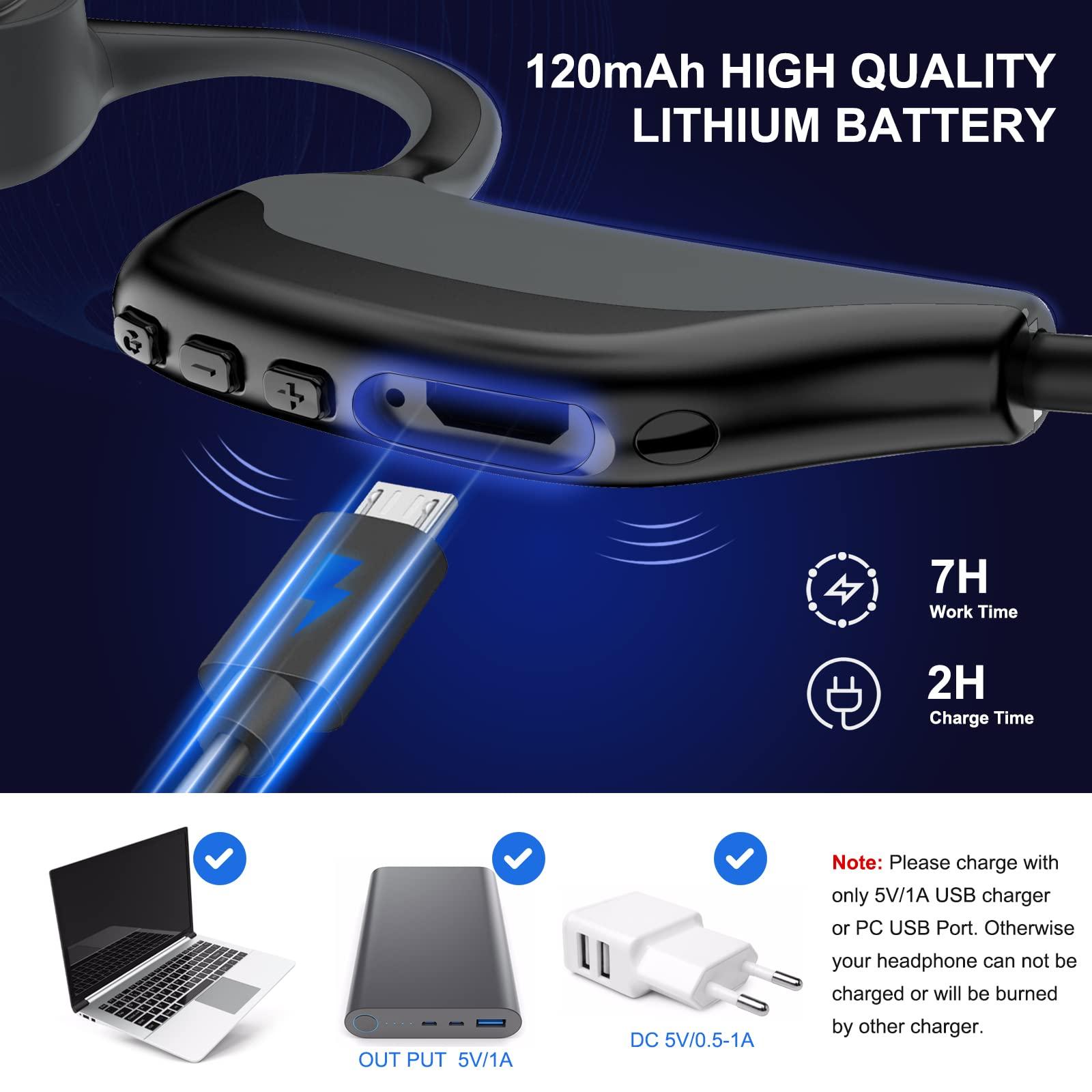 Tayogo Tayogo Bone Conduction Headphones, Wireless Bluetooth Bone Conducting Earbuds, Open Ear Headset with Mic, for Running, Cycling, Yoga-Grey (Almost Like-New)