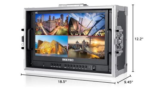 SEETEC SEETEC ATEM156-CO 15.6 Inch Live Streaming Carry-on Broadcast Director Monitor with 4 HDMI Input Output Quad Split Display for ATEM Mini Video Switcher Mixer Pro Studio Television Production