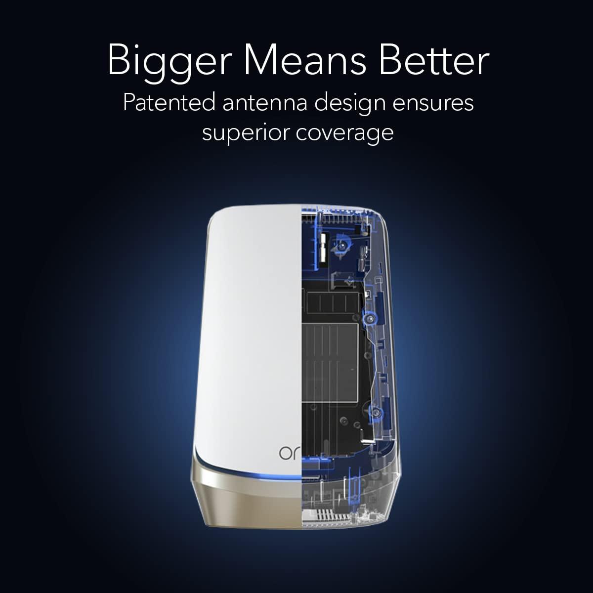 NETGEAR NETGEAR Orbi Quad-Band WiFi 6E Mesh System (RBKE962), Router with 1 Satellite Extender, 10.8Gbps Speed, Coverage up to 6,000 sq. ft, 200 Devices, 10 Gig Internet Port, AXE11000 802.11 AXE