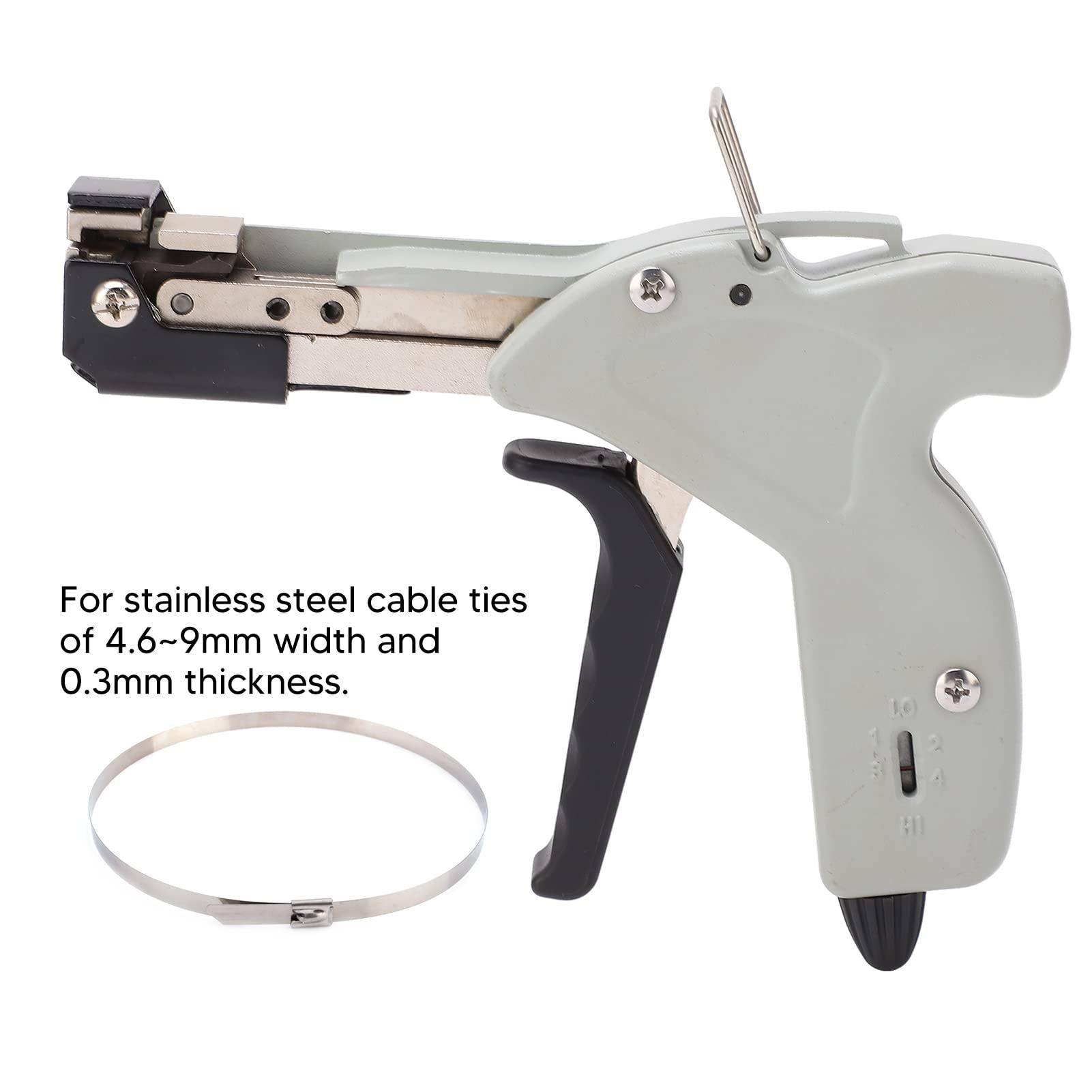 Tomotato Stainless Steel Cable Tie Gun, Zip Tie Gun Automatic Cable Tie Cutter Tightening Tool for Fixing Fences Pipes