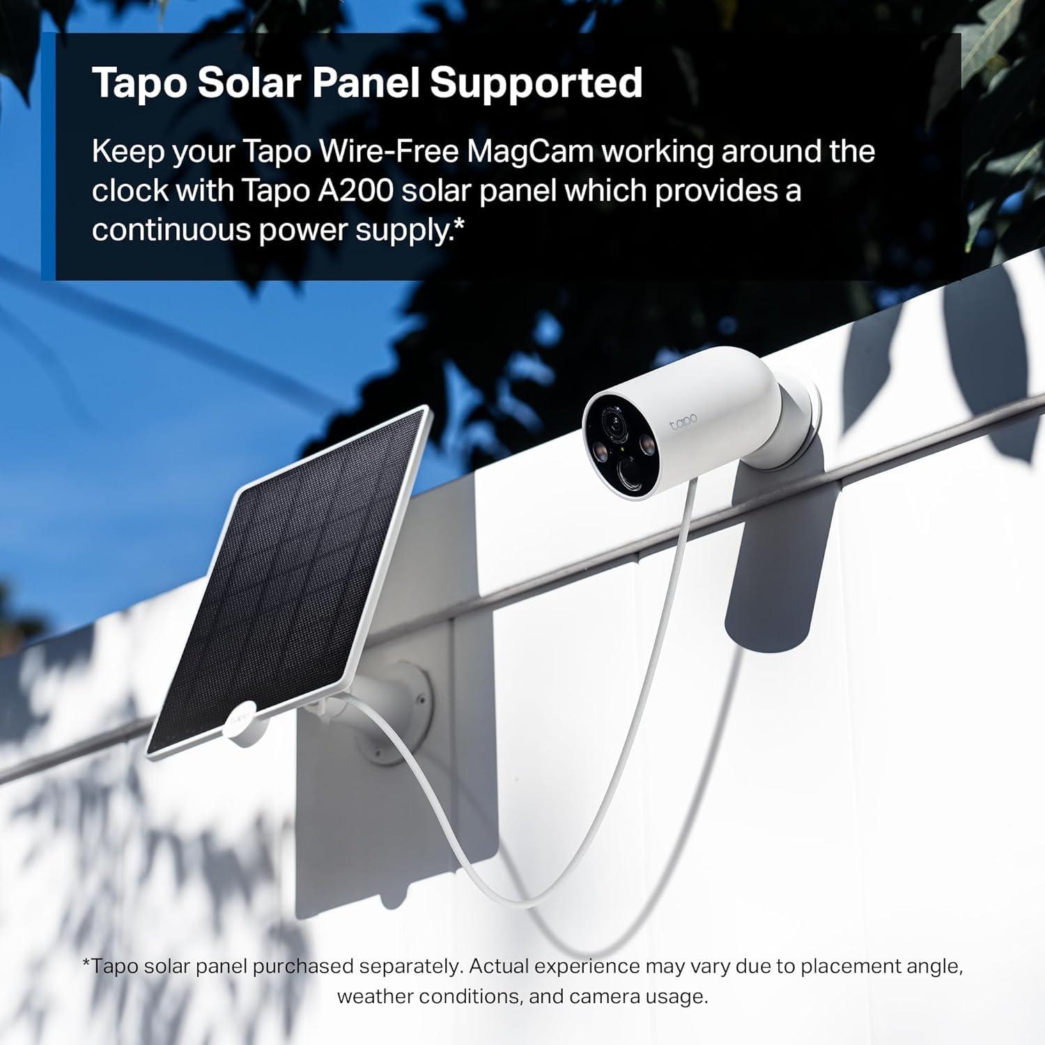 Tapo TP-Link MagCam, 2024 PCMag Editors Choice & Wirecutter Recommended Outdoor Security Camera, 2K, Battery, Magnetic Mount Wireless Camera, 150 FOV, SD/Cloud Storage, Person/Vehicle Detection