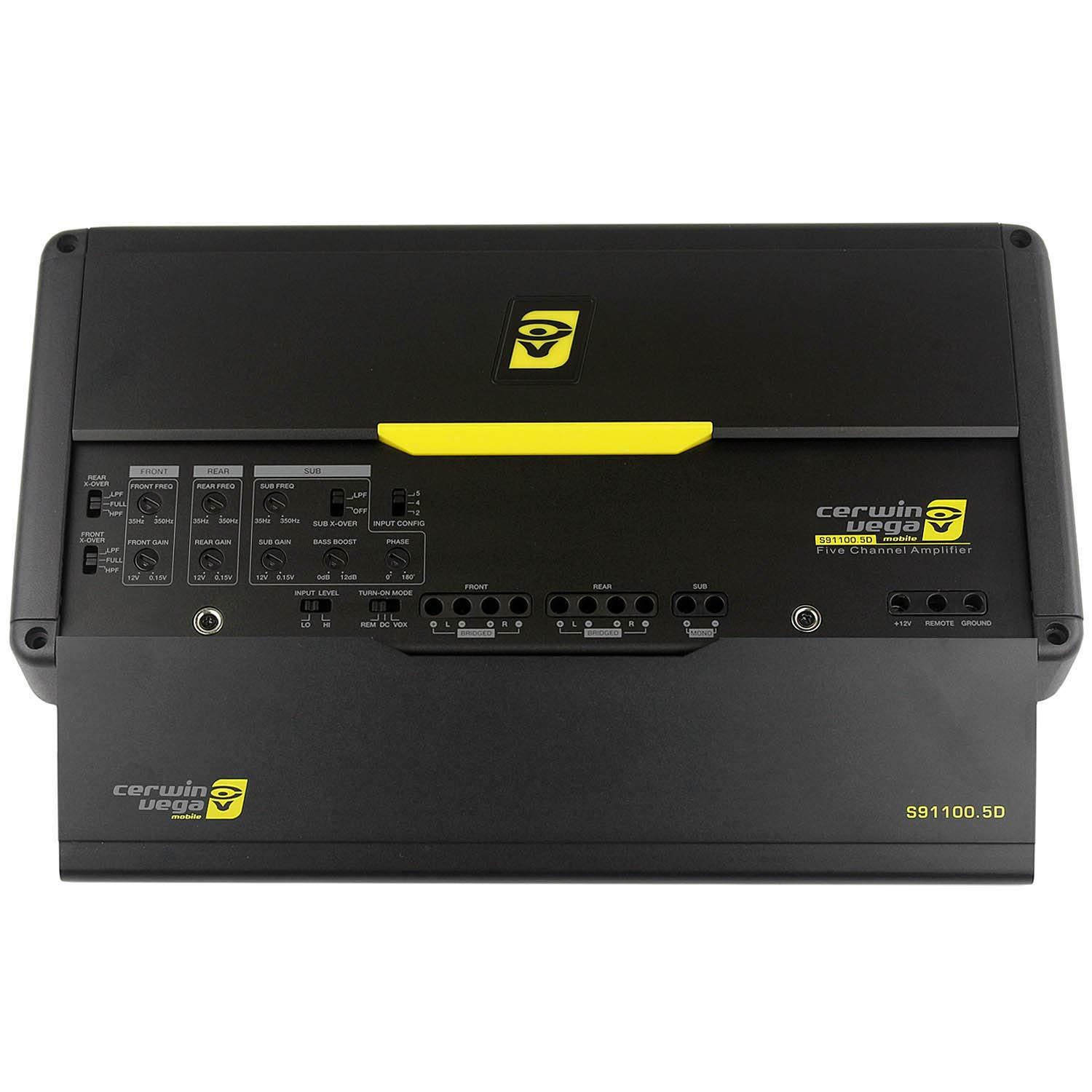 Cerwin-Vega Cerwin Vega S91100.5D 5 Channel 1000 Watts RMS Full Range Class-D Digital 1 Channel Amplifier with Bass Knob