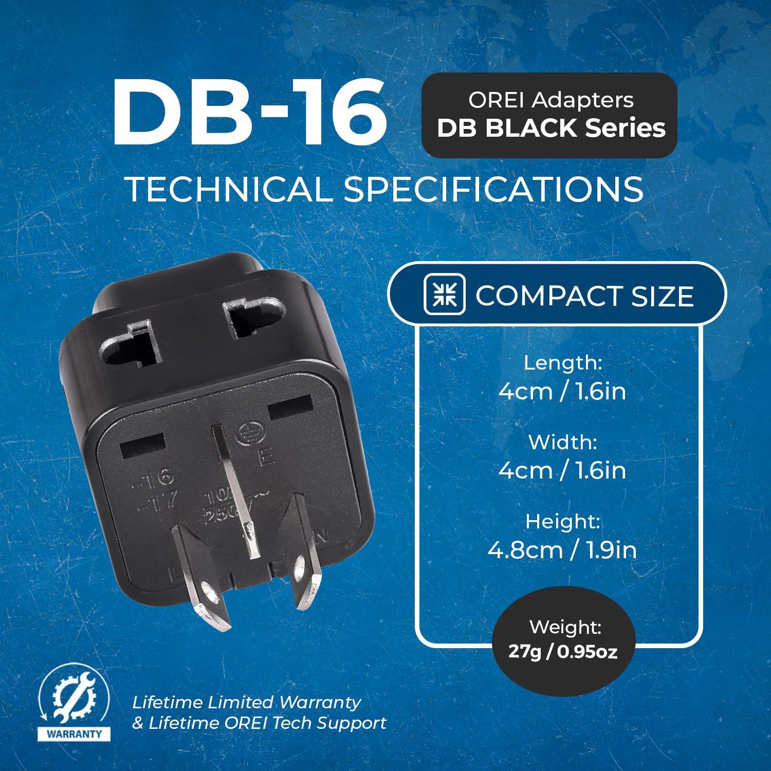 OREI OREI Australia, New Zealand, China Power Plug Adapter 2-in-1 AU Travel Adapter with Universal Socket & USA Outlet Type I 2 Pack