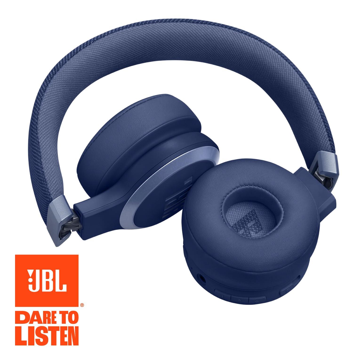 JBL JBL Live 670NC - Wireless On-Ear Headphones with Adaptive Noise Cancelling with Smart Ambient, Up to 65H Battery Life with Speed Charge, Lightweight, Comfortable and Foldable Design (Blue)