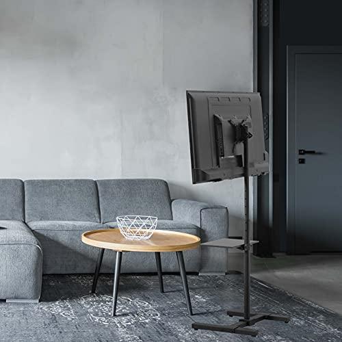 VIVO VIVO TV Floor Stand for 13 to 50 inch Flat Panel LED LCD Plasma Screens, Portable Display Height Adjustable Mount with Storage Shelf, 50 inch Tall, Black, STAND-TV07-S