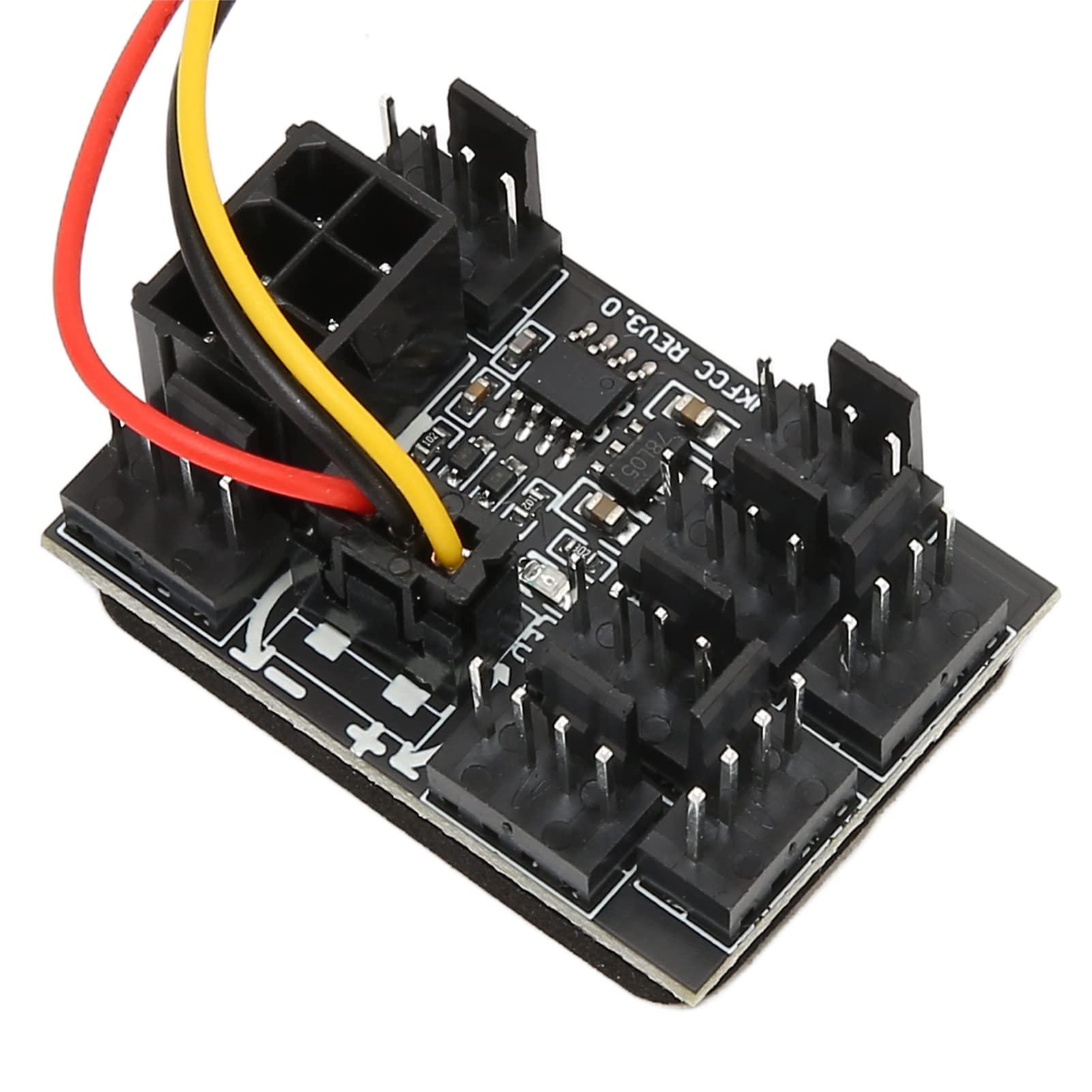 Pissente Cooling Fan Extension Cable, 2 Pcs PC Fan Controller 3 Pin 4 Pin Fan Adapter PWM PC Case Cooling Fan Hub 8 Way Splitter 12V Speed Controller