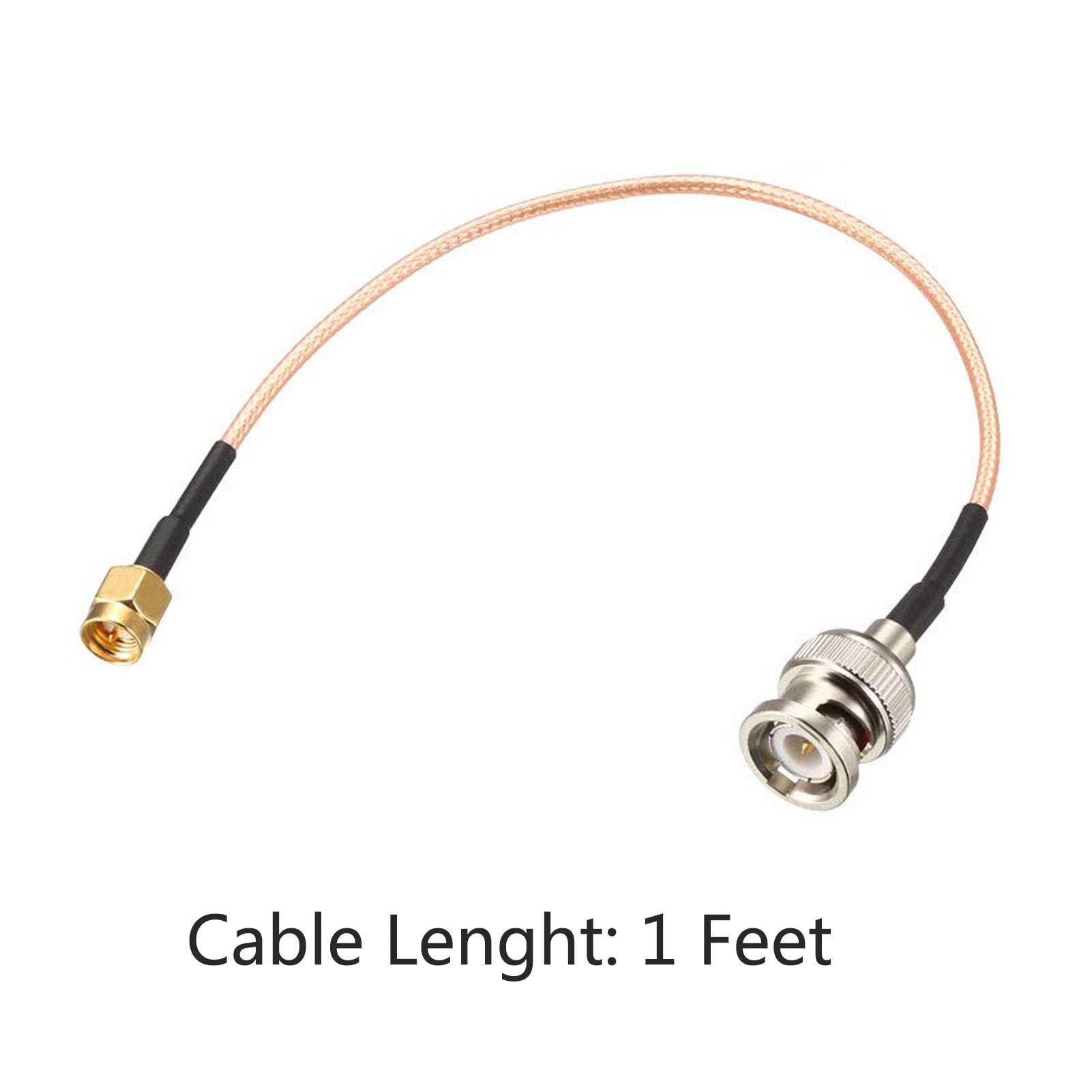 TA-VIGOR TA-VIGOR 2pcs RG316 Coaxial Cable 1Ft (30cm), 50 Ohm BNC Male to SMA Male Low Loss Coax Cable for HAM & CB Radio, Antenna Analyzer, Security CCTV Camera