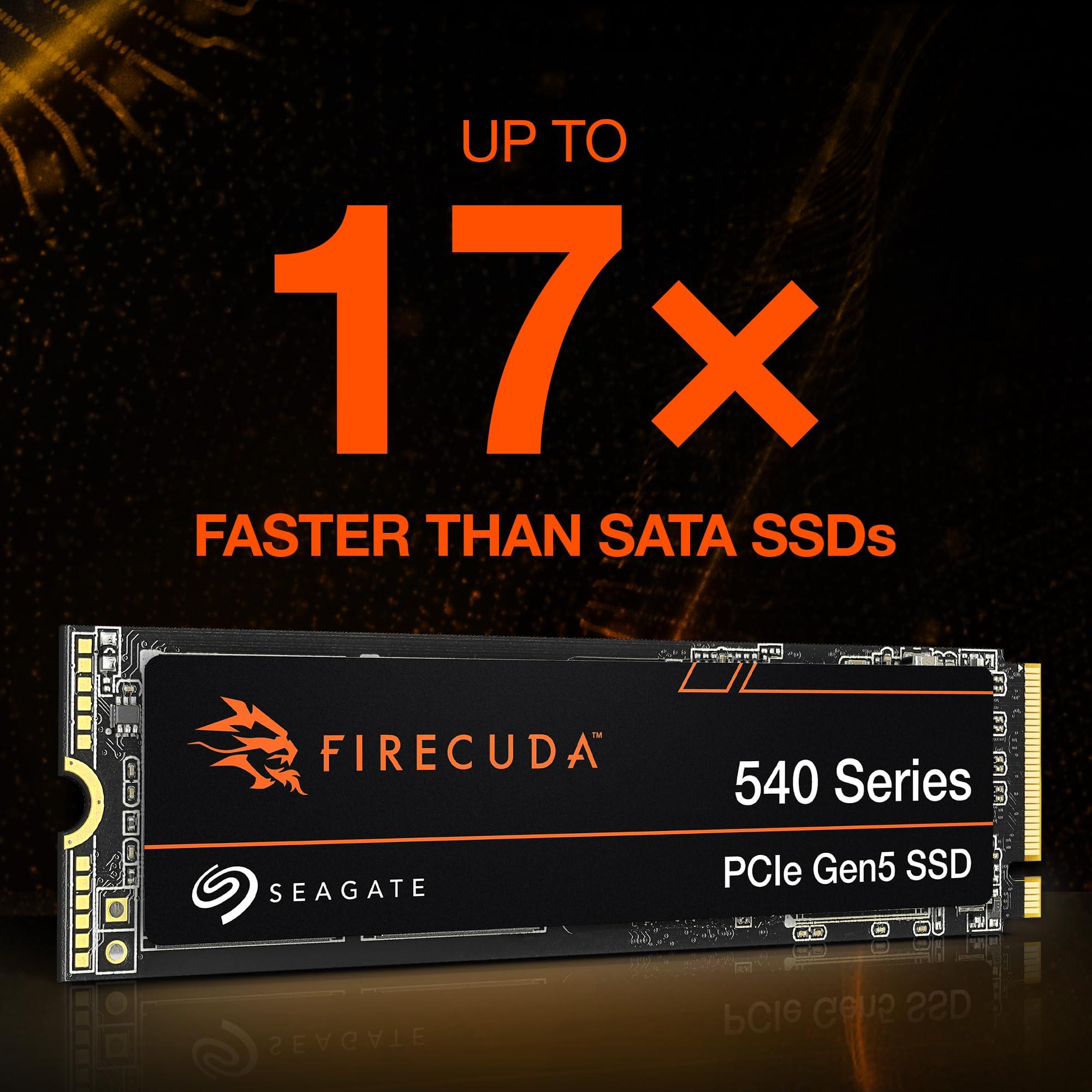 Seagate Seagate FireCuda 540 SSD 1TB Internal Solid State Drive - M.2 2280 PCIe Gen5, speeds up to 10,000MB/s and 2000TB TBW, with Rescue Services (ZP1000GM3A004)