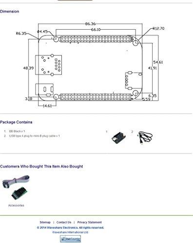waveshare waveshare BeagleBone Black Rev C 1GHz ARM Cortex-A8 512MB DDR3 4GB 8bit eMMC Board Mini PC Development Board from Element14