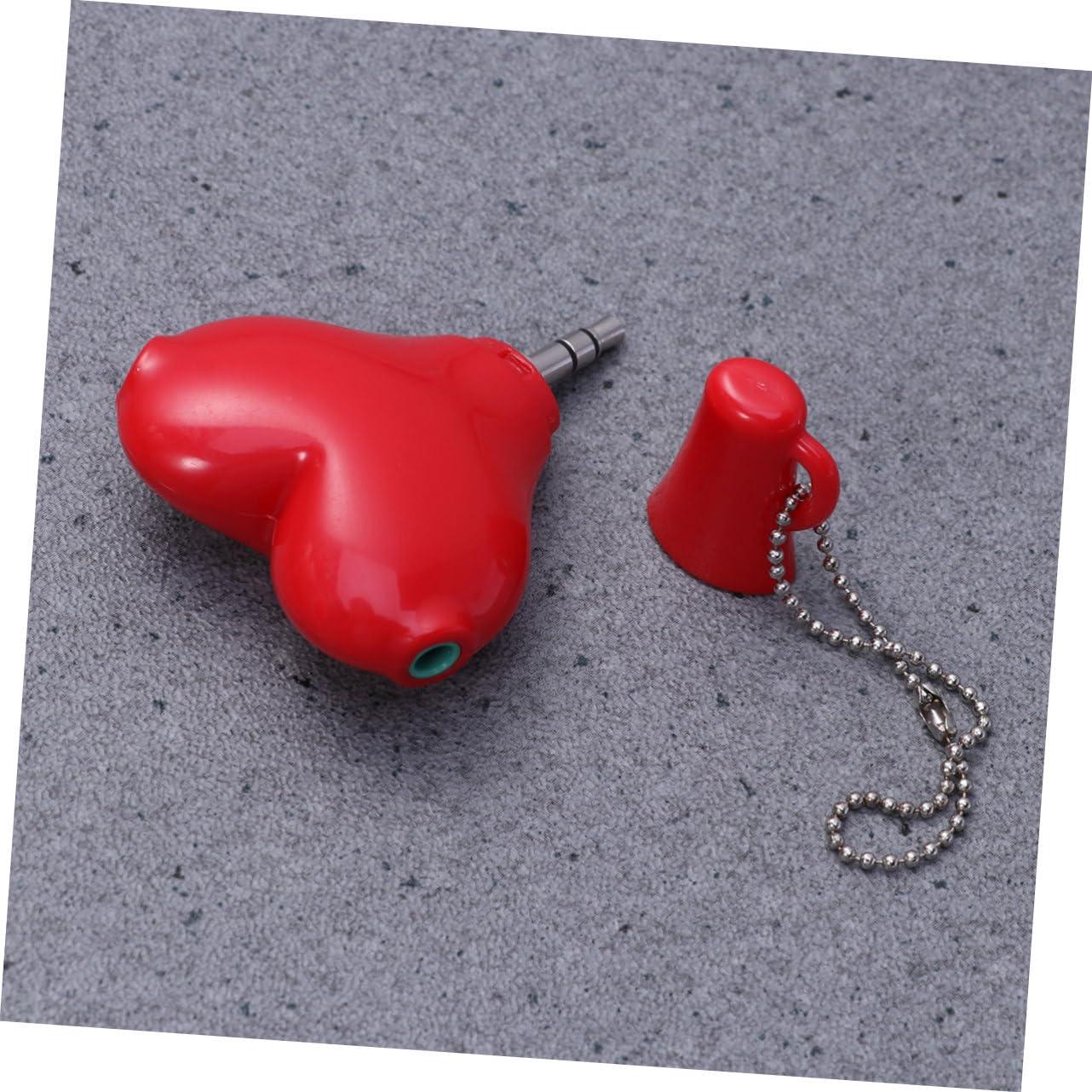 ETHZZLE ETHZZLE Heart Headphone Splitter 2-Way for Music Sharing Heart Shaped Earphone Adapter 3.5mm Jack Red