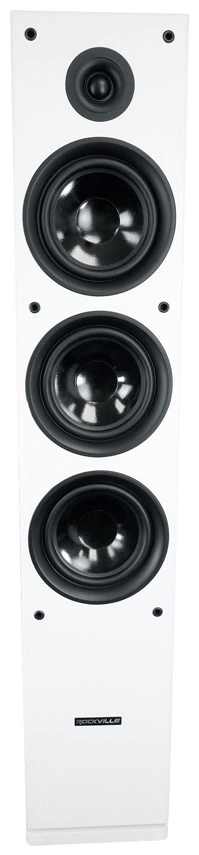 Rockville Rockville (2) RockTower 64W White Home Audio Tower Speakers Passive 4 Ohm