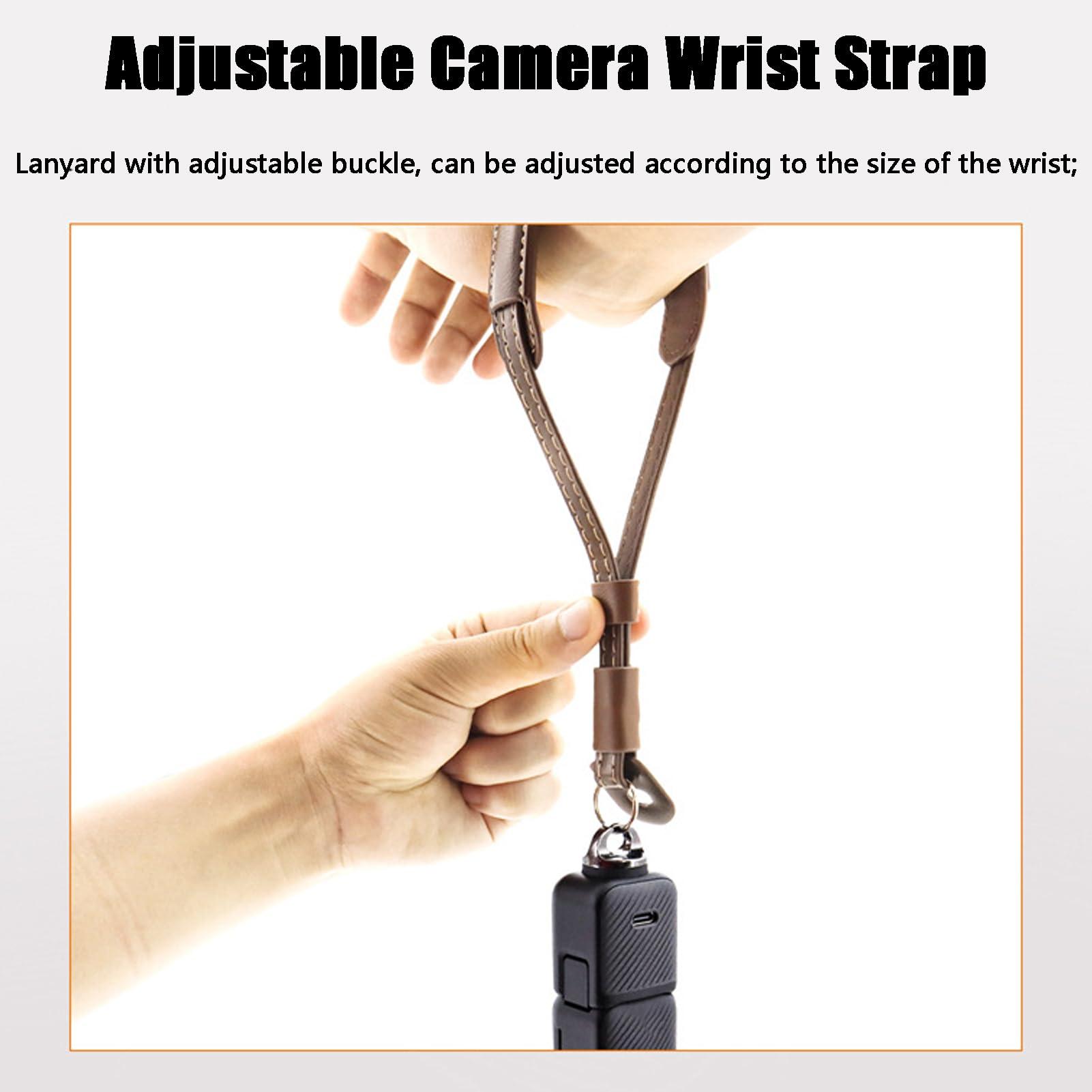 SYYZZ Photo Camera Hand Strap Lanyard Wrist Strap Mount for DJI Osmo Pocket 3/Osmo Mobile 6/5/4/3/SE Camera Wristband Hand Grip with 1/4 screw Adapter Wristlet Straps Keychain String(Coffee)