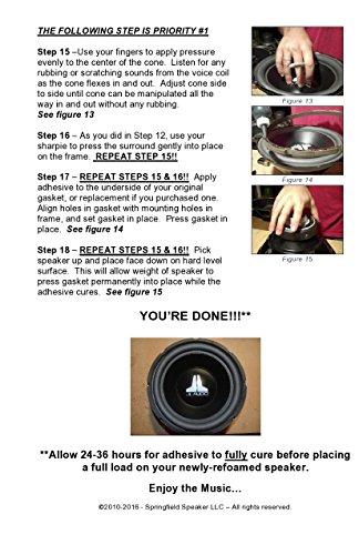 Springfield Speaker Paradigm 10" Speaker Foam Surround Edge Repair Kit - 1 Speaker Kit - Compatible with Paradigm PDR-10, PDR-10, PS1000, PS-1000, PS-1000 v.3, Many More