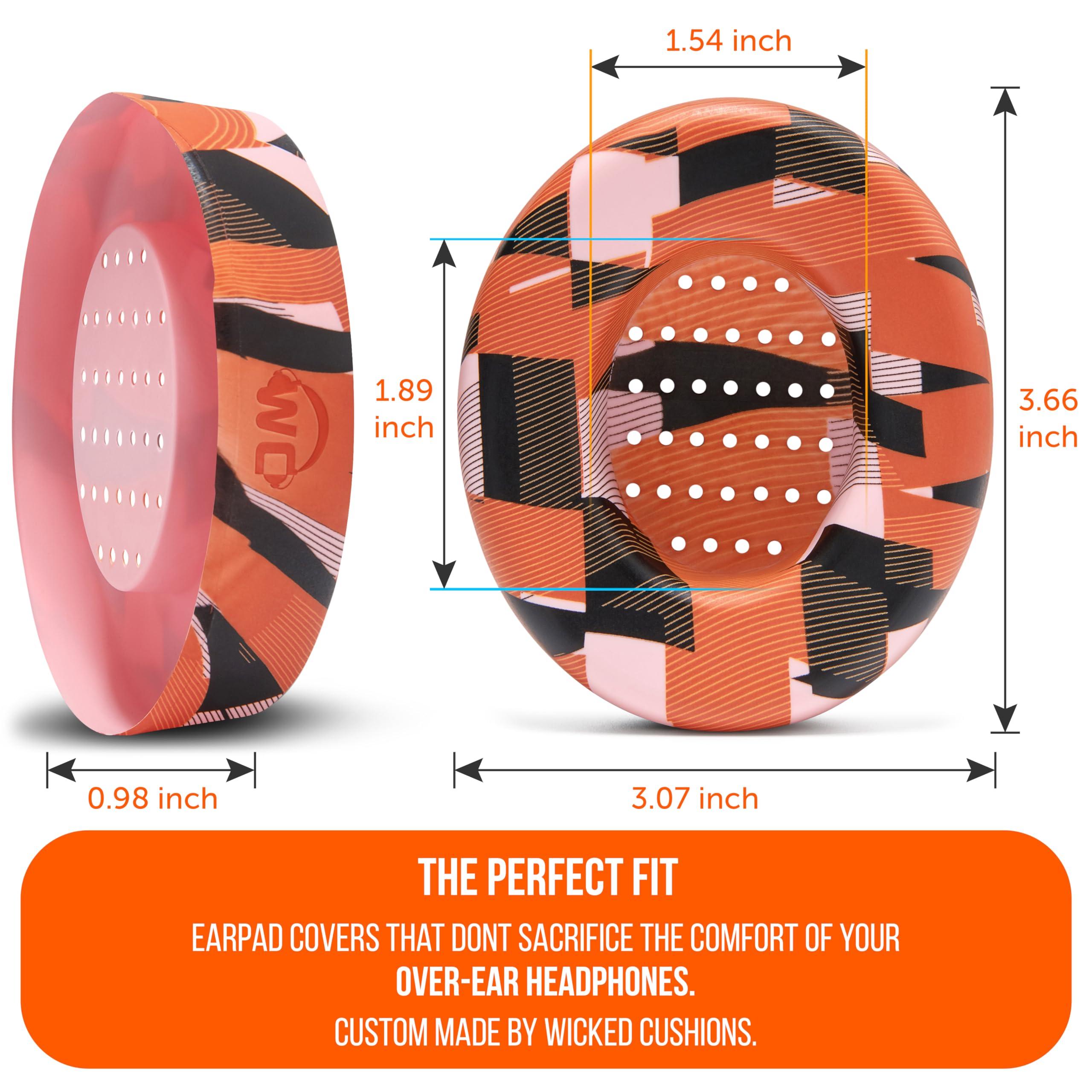 WC WC SweatZ Studio - Patented Earpad Covers for Beats Studio 3 (A1914) & Beats Studio 2 (B0500 /B0501), Made by Wicked Cushions | Sweatproof & Easily Washable | Orange Prism