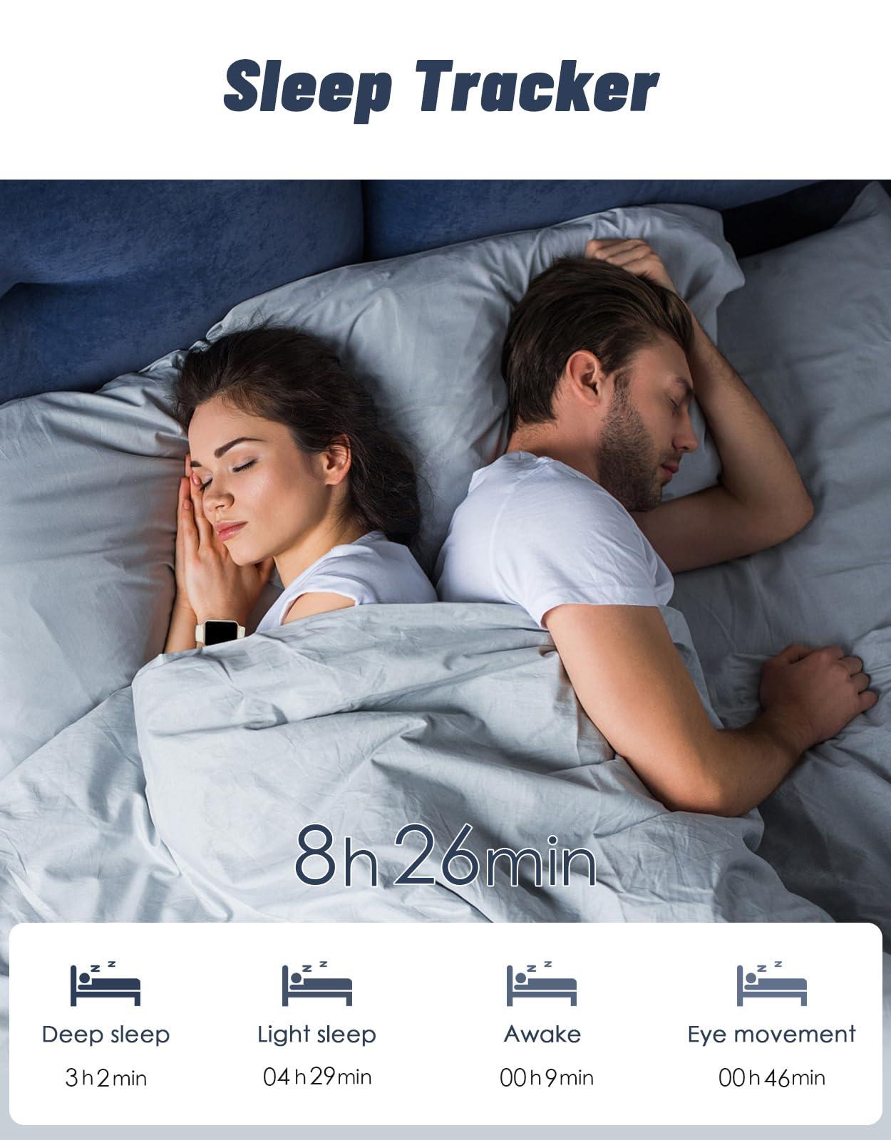 GRV GRV Smart Watches for Women Men (Answer/Make Calls), 1.8" Smartwatch for iOS/Android Phones Fitness Tracker with 100+ Sports Modes Heart Rate/Sleep Monitor Pedometer IP68 Waterproof (Milky White)