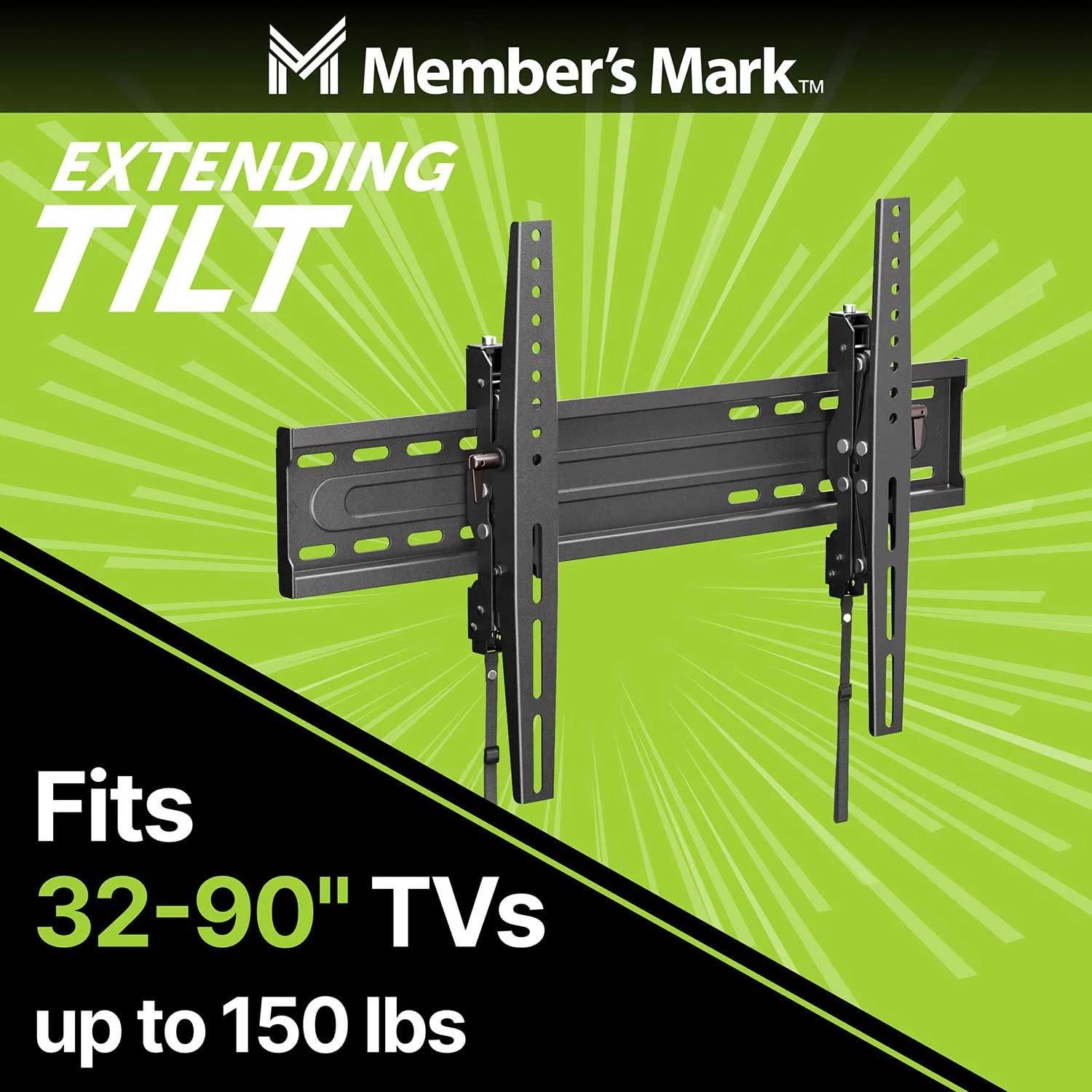 MEMBERS MARK Member's Mark Extending Tilt TV Wall Mount with Levelling Design