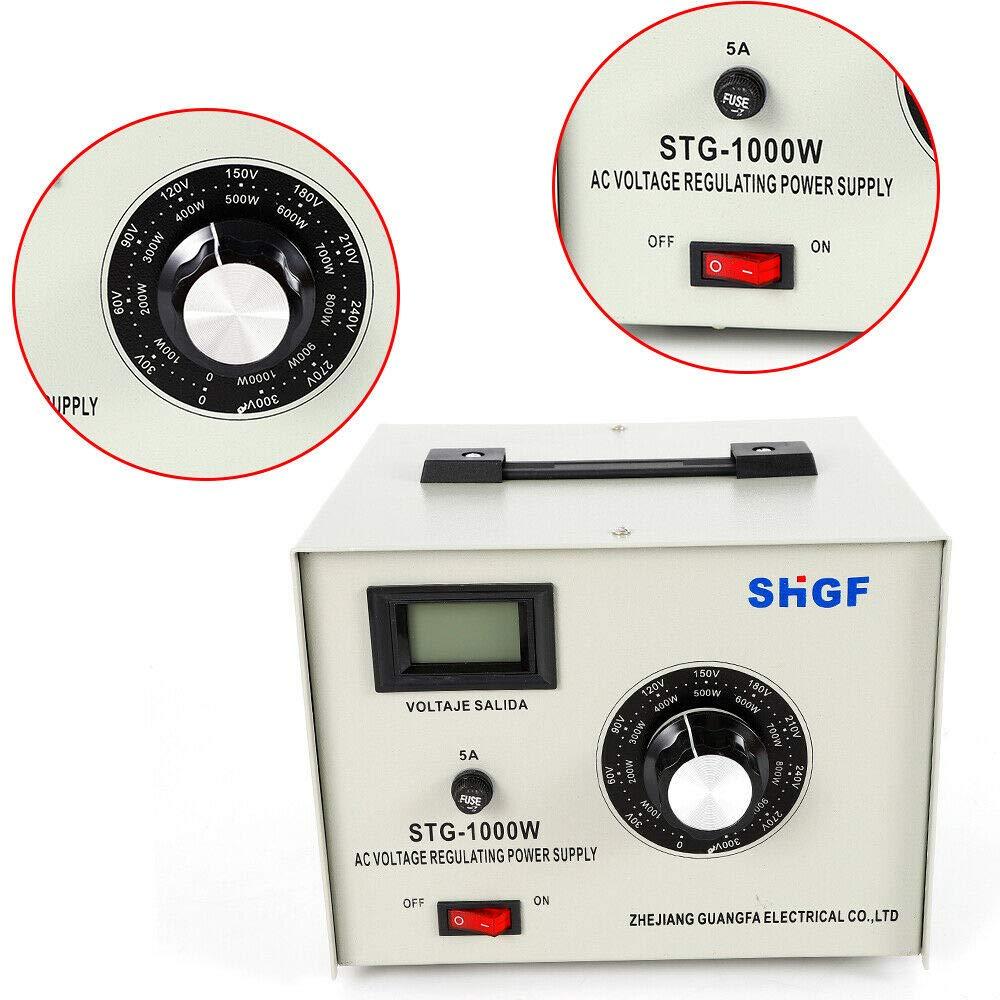 YIYIBYUS STG-1000W Single Phase Autotransformer Transformer, 0-300V AC Variac Autotransformer Voltage Regulator Power Supply 110V